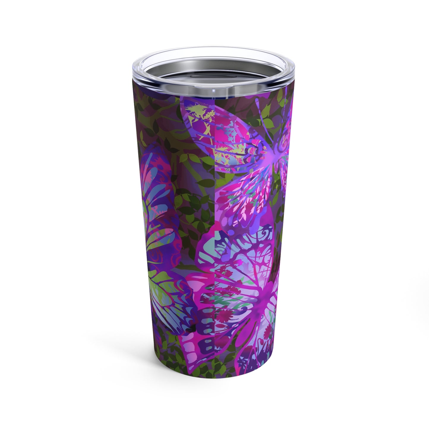 Thermal Tumbler: 20 oz: Dreamscapes-Purple Butterflies