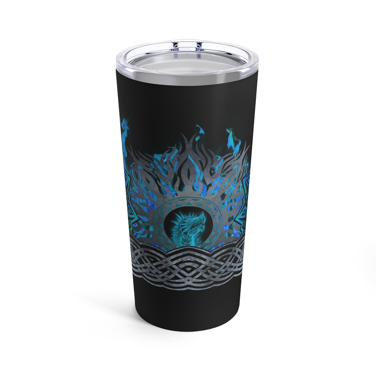 Thermal Tumbler: 20 oz: Dragons-Blue Border