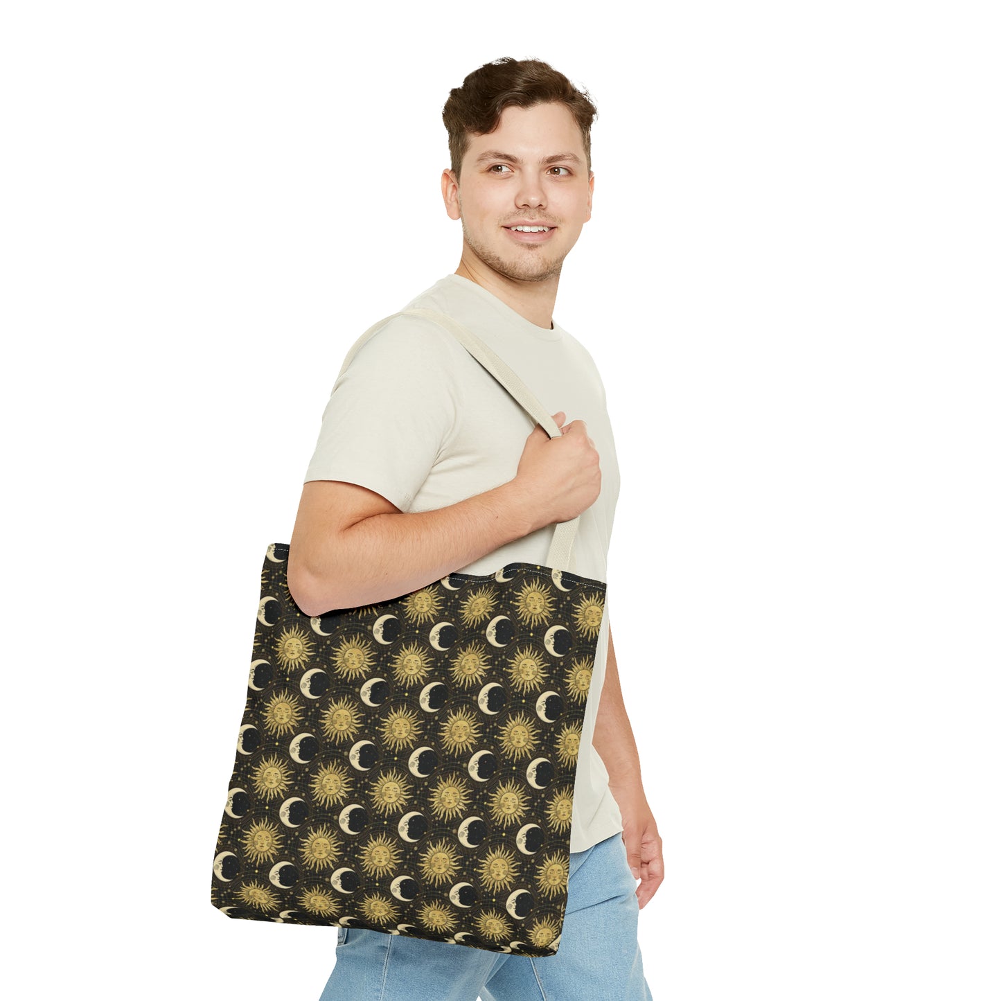 Tote Bag: large-18x18; "The Sun, The Moon, And The Stars"