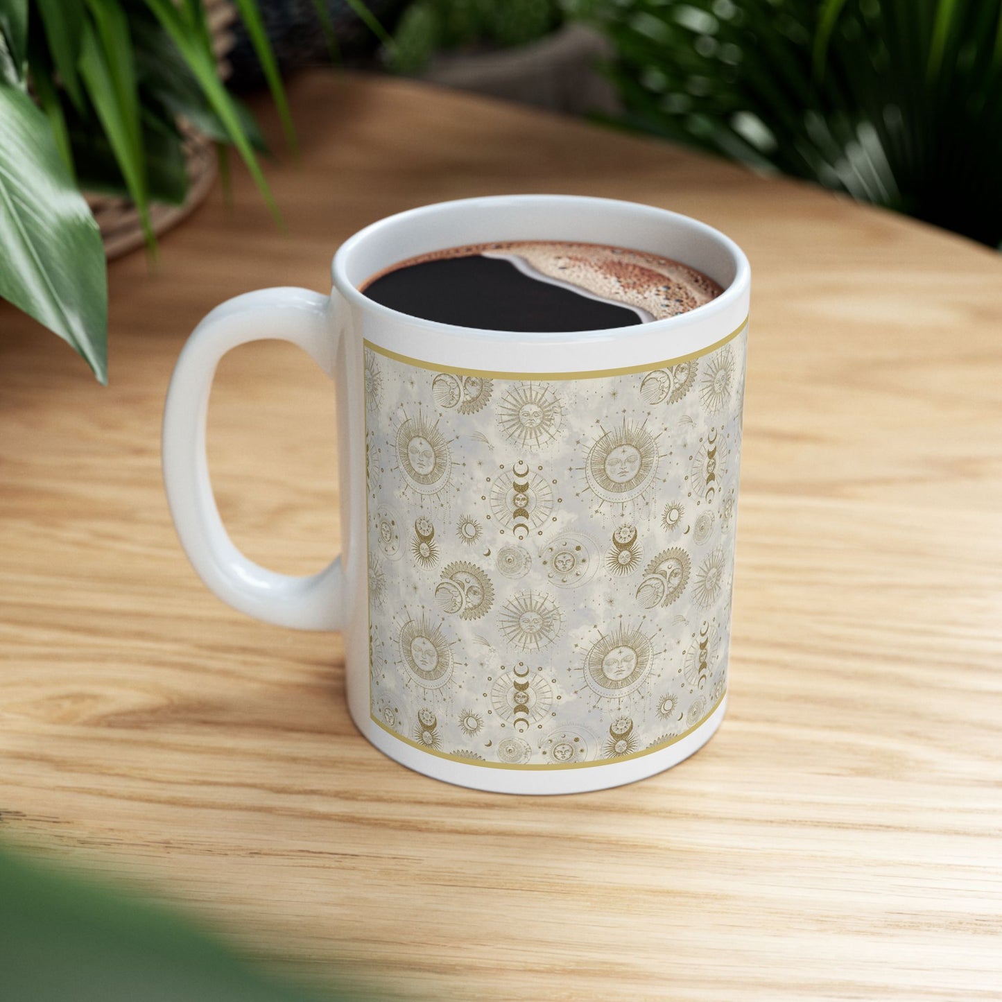 Ceramic Mug: White; The Sun, The Moon, And The Stars