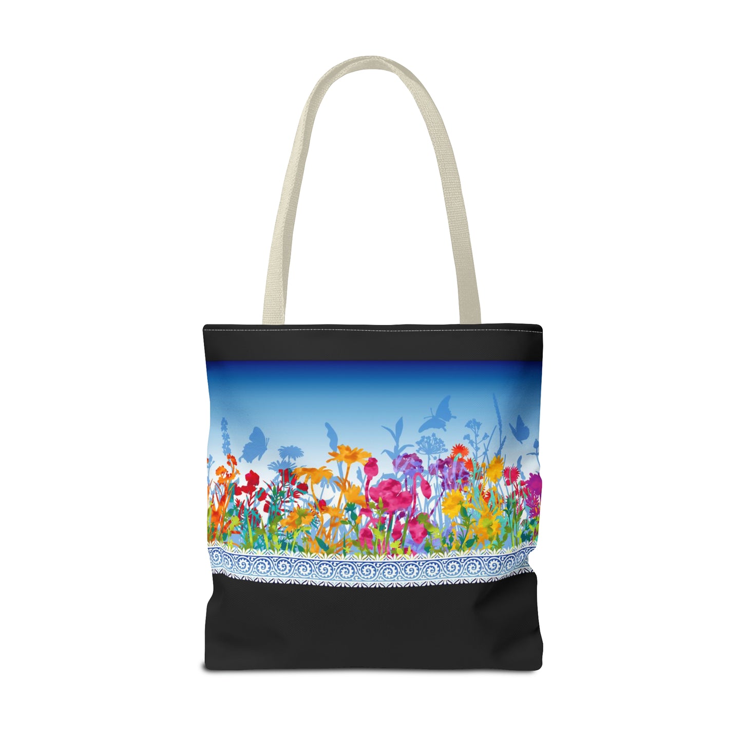 Tote Bag: Large-18x18; Dreamscapes-Light Blue Border