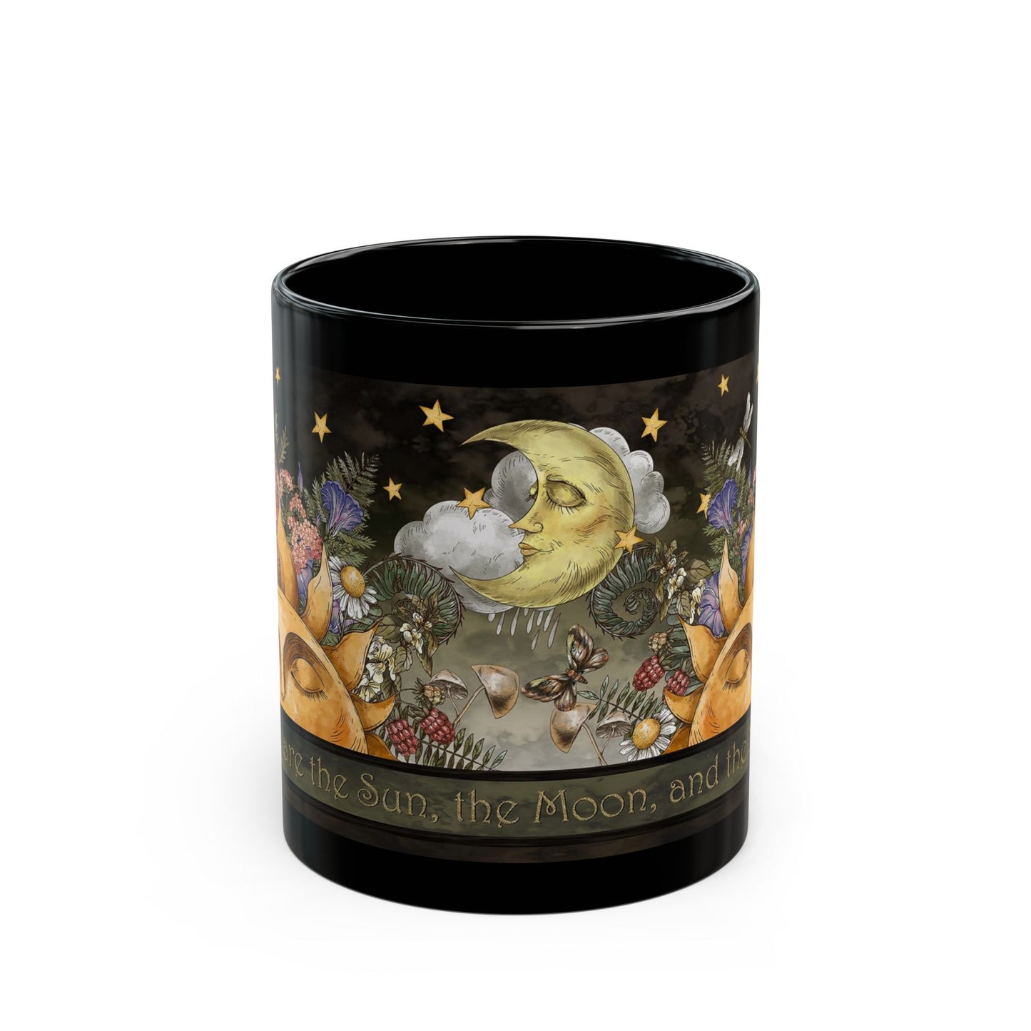 Ceramic Mug: Black; The Sun, The Moon, And the Stars