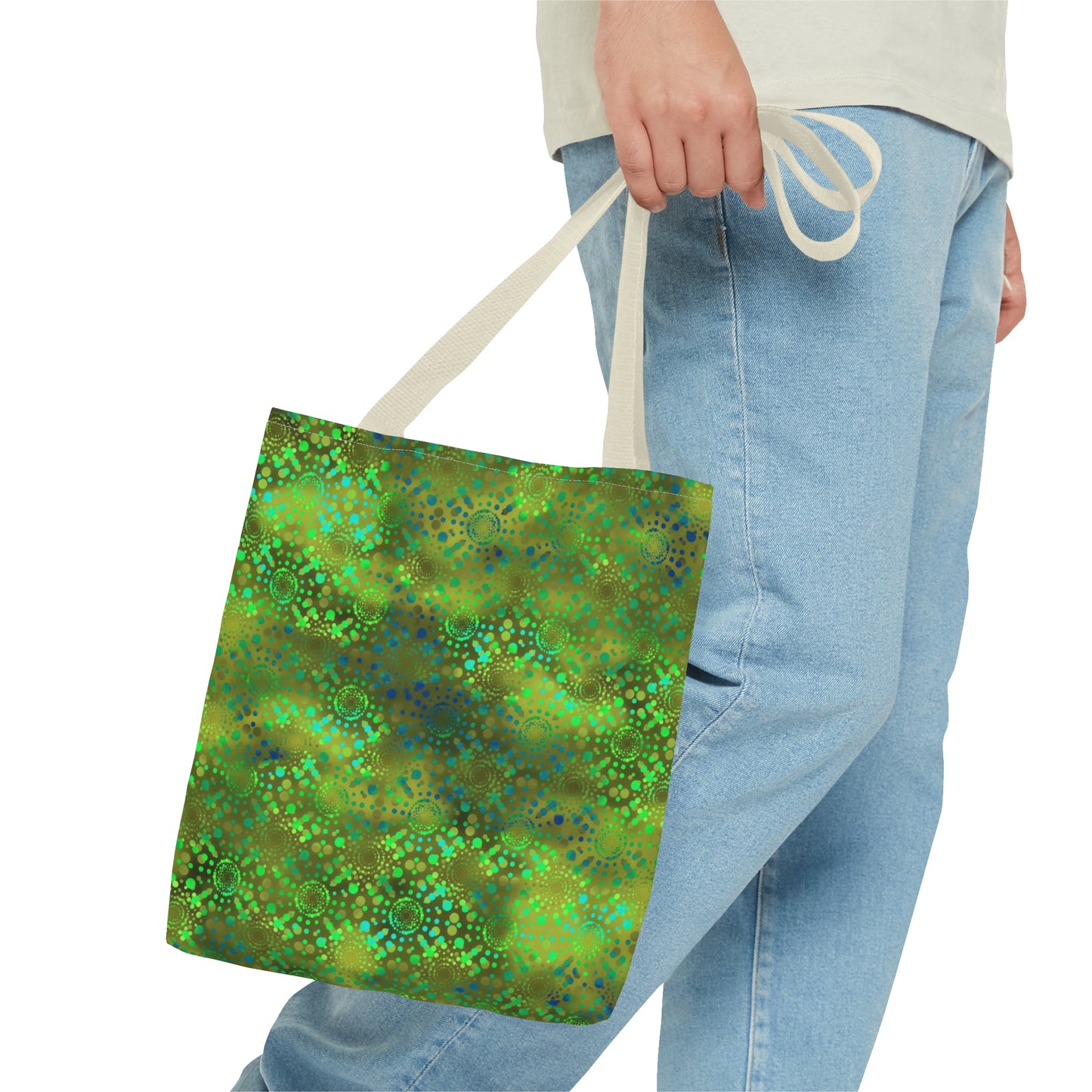 Tote Bag: Large-18x18; Dreamscapes-Green Kalaidoscope