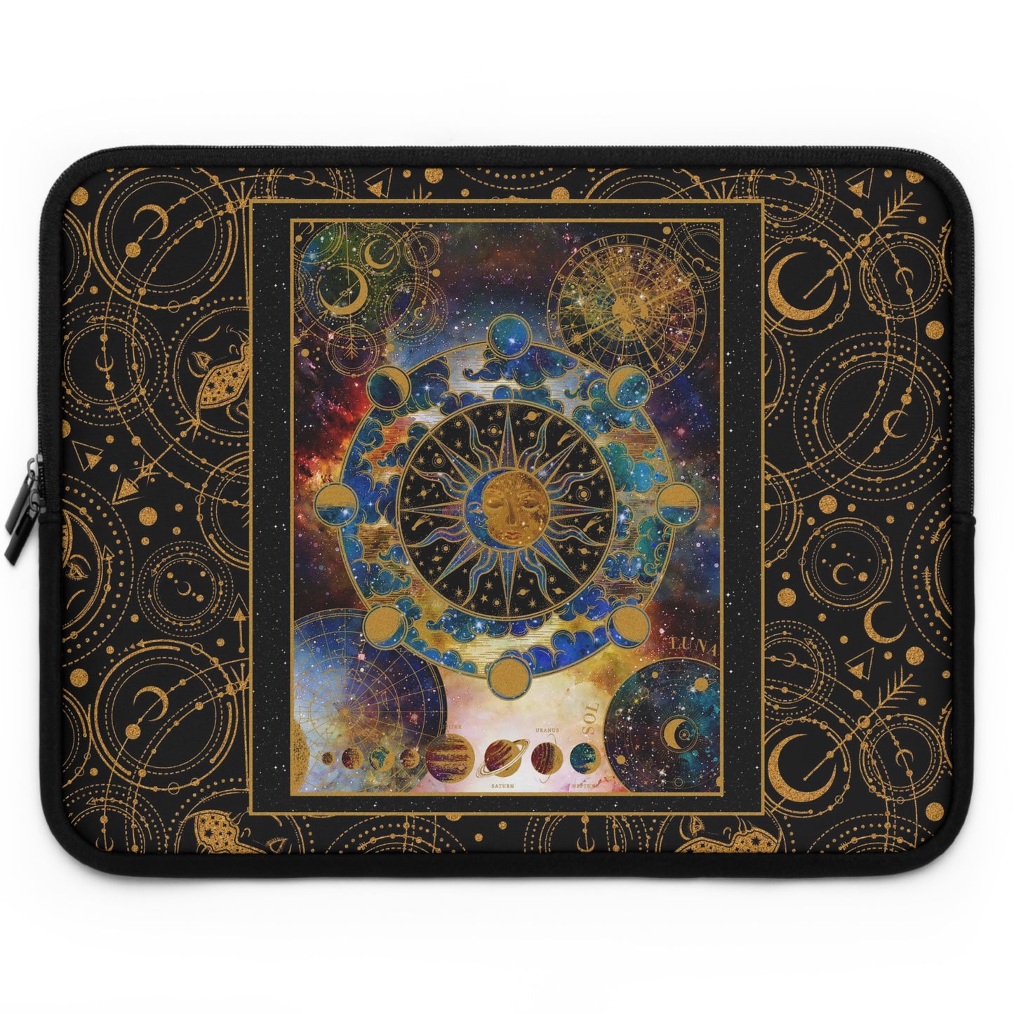 Laptop Sleeve (Sizes: 13", 15", 17) Cosmos - From In the Beginning Fabrics.