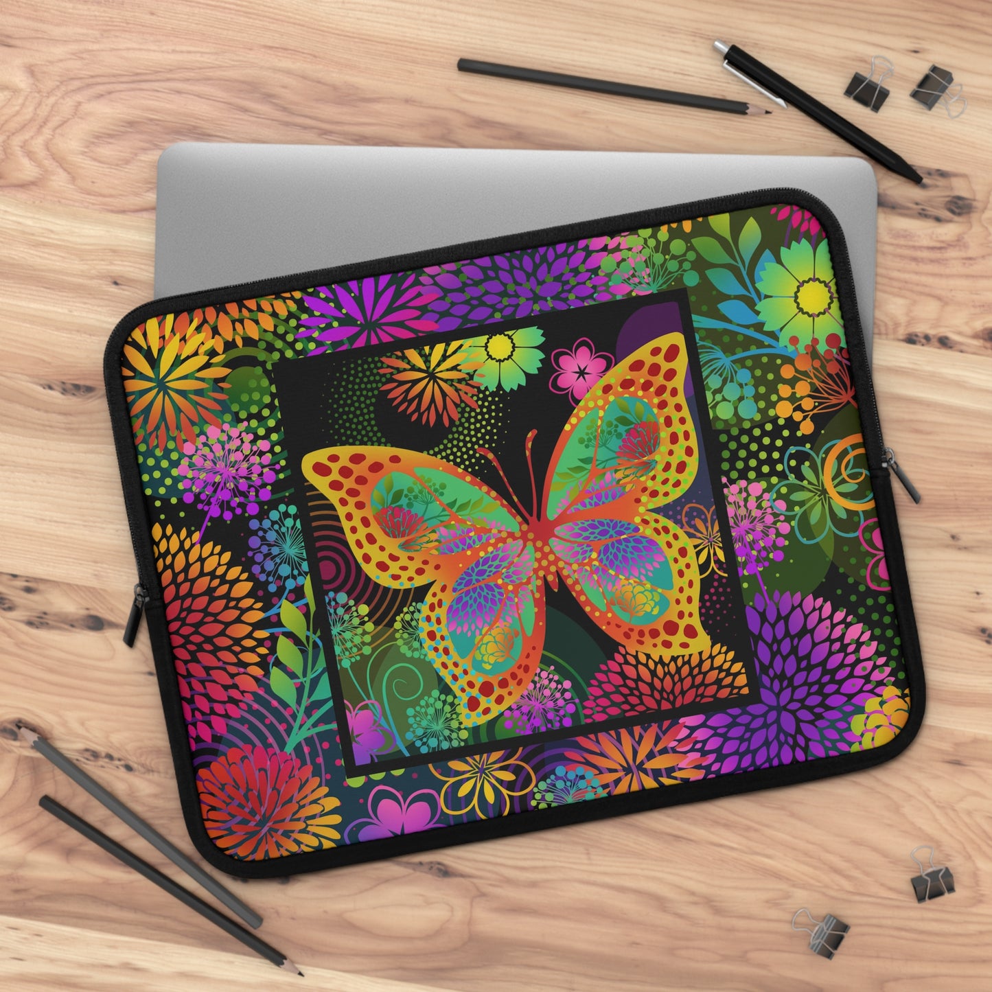 Laptop Sleeve (Sizes: 13", 15", 17") [Unusual Gardens-Butterfly 1.
