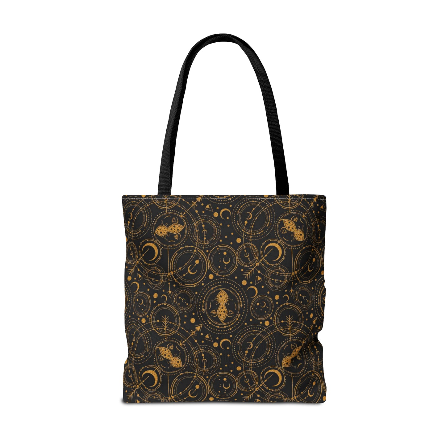Tote Bag: large-18x18; "Cosmos" - Zodiac Gold Silhouette