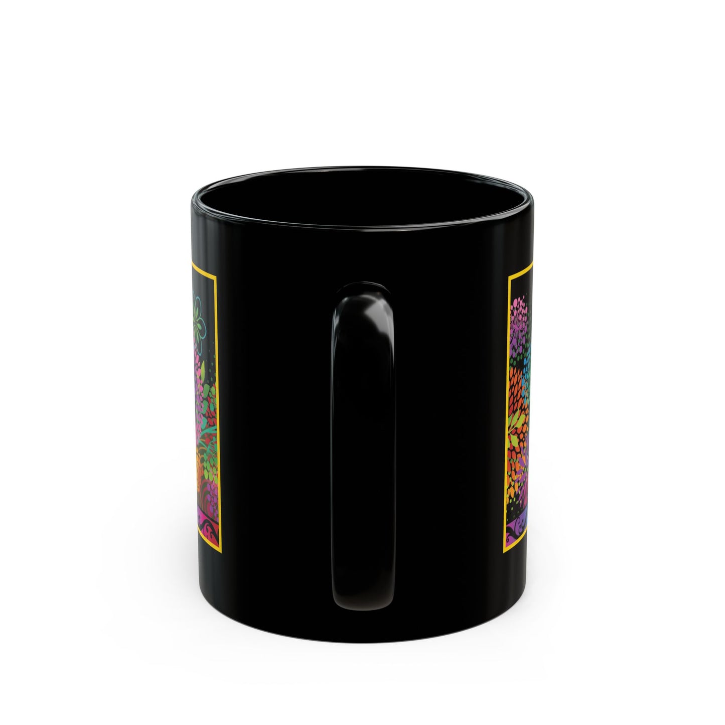 Ceramic Mug: Black; Unusual Gardens