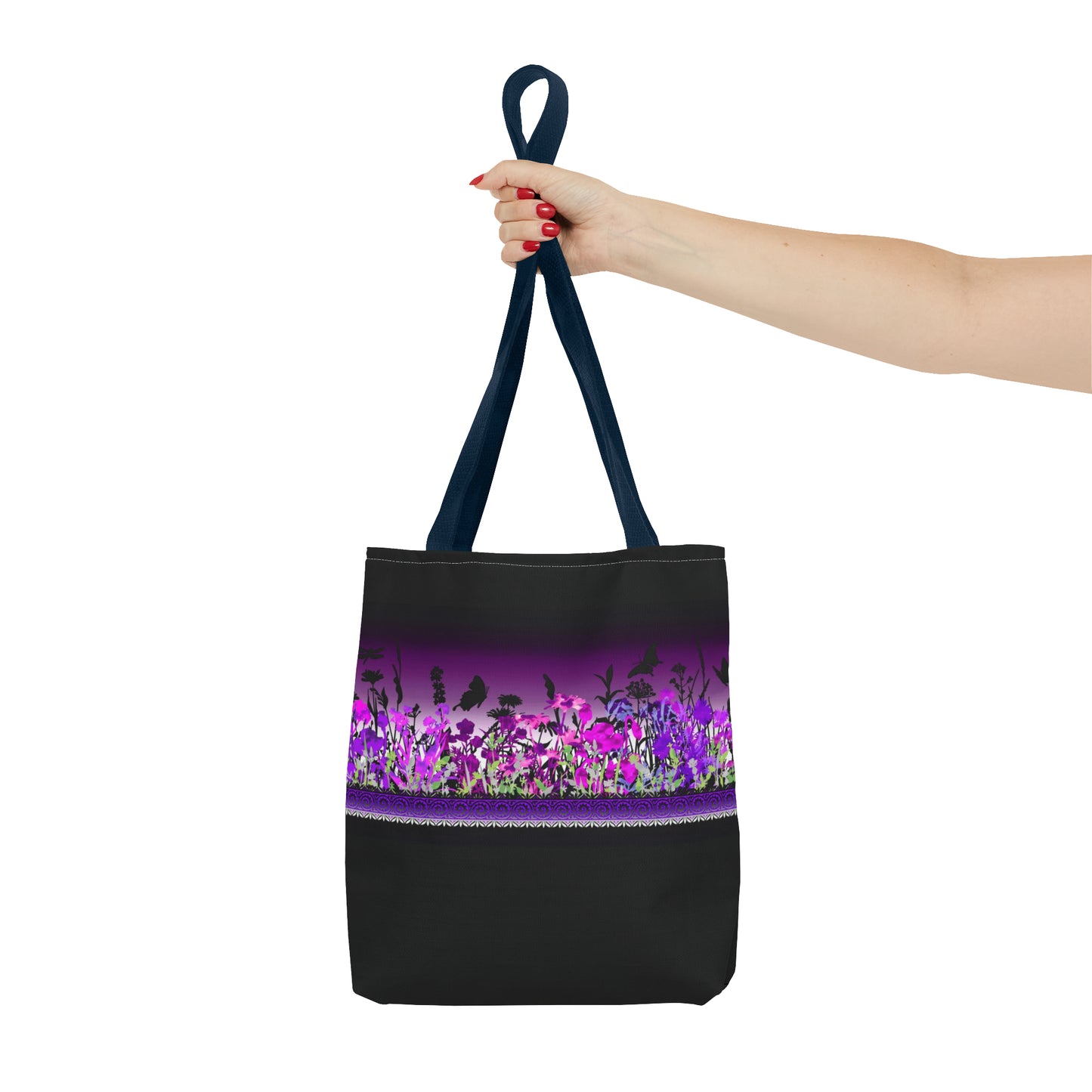 Tote Bag: Large-18x18; Dreamscapes-Purple Border