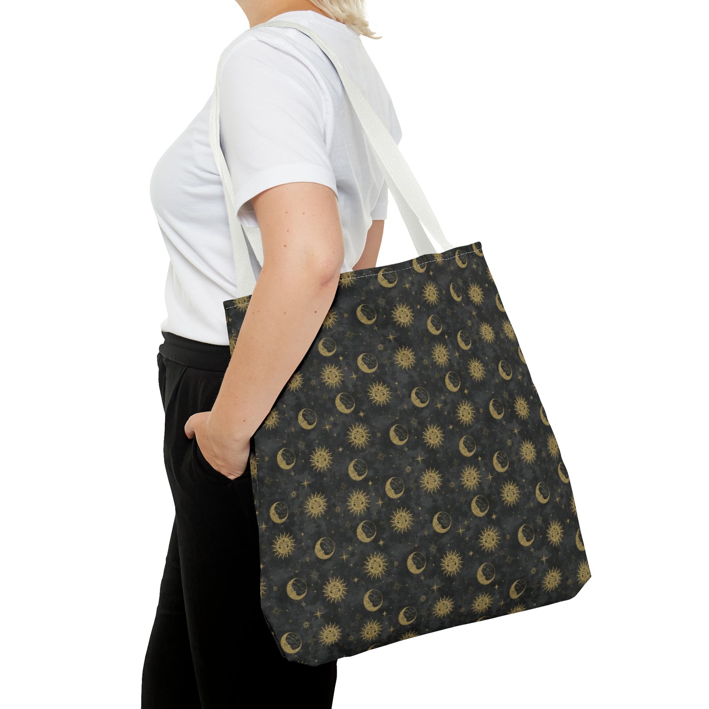 Tote Bag: large-18x18; "The Sun, The Moon, And The Stars"