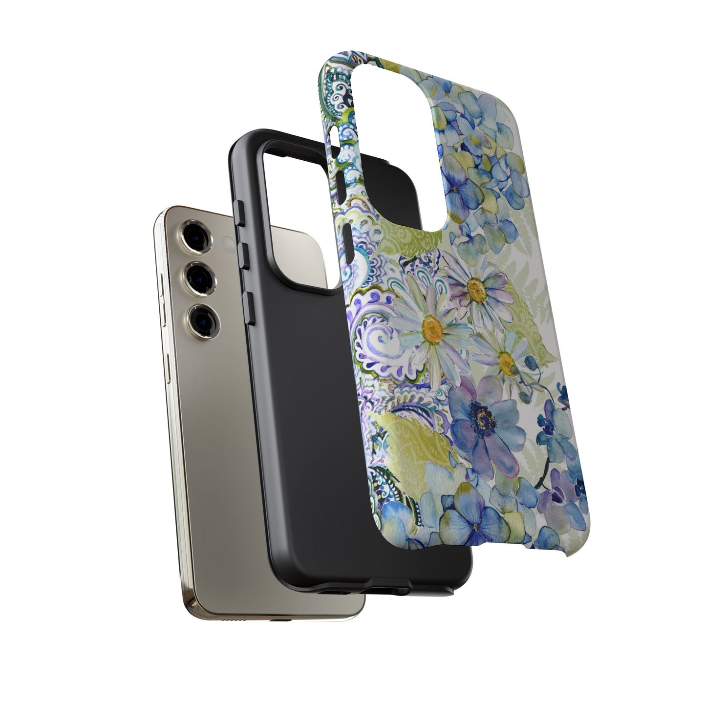 Samsung Galaxy S23 - Tough Case-Phone Case: Leah-Flower Border