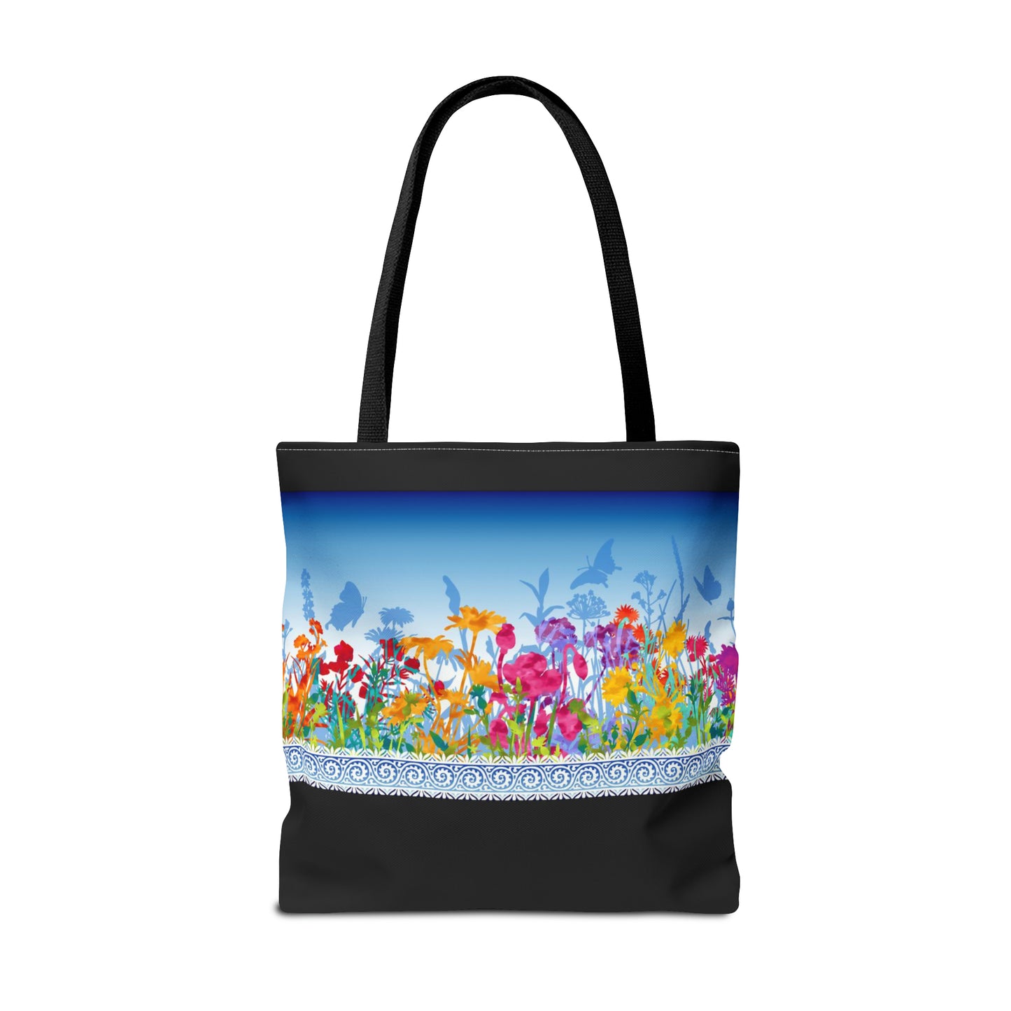 Tote Bag: Large-18x18; Dreamscapes-Light Blue Border