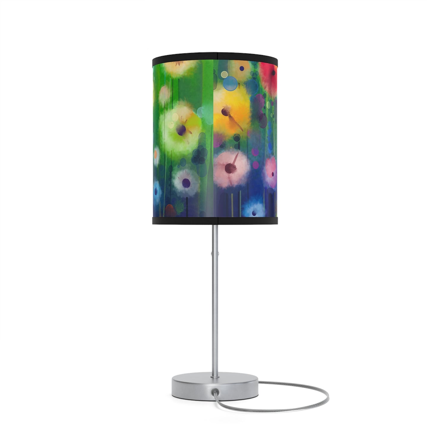 Table Lamp: Silver Base; Year of Art: Field of Flowers