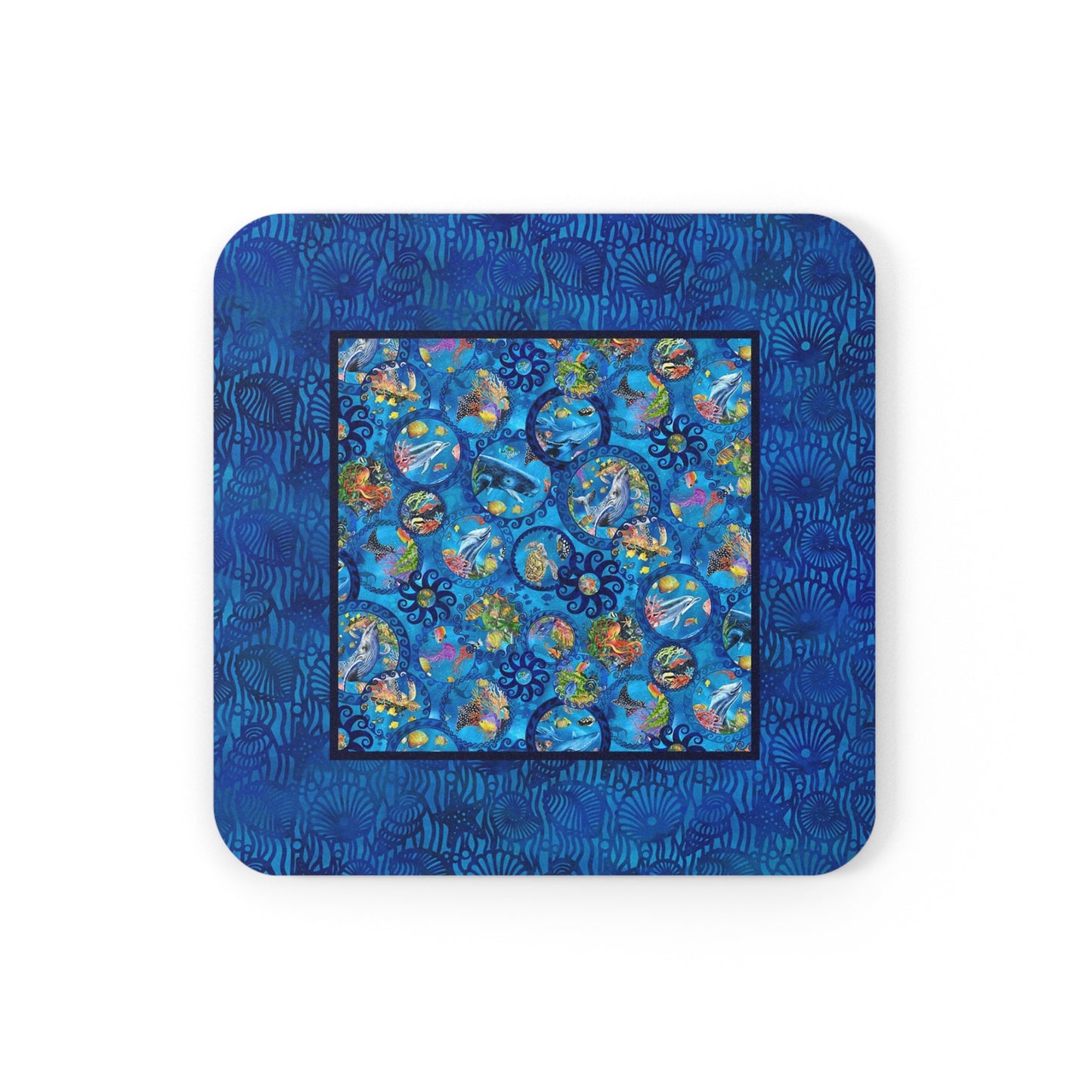 Coaster Set; Cork Backed - "Calypso"