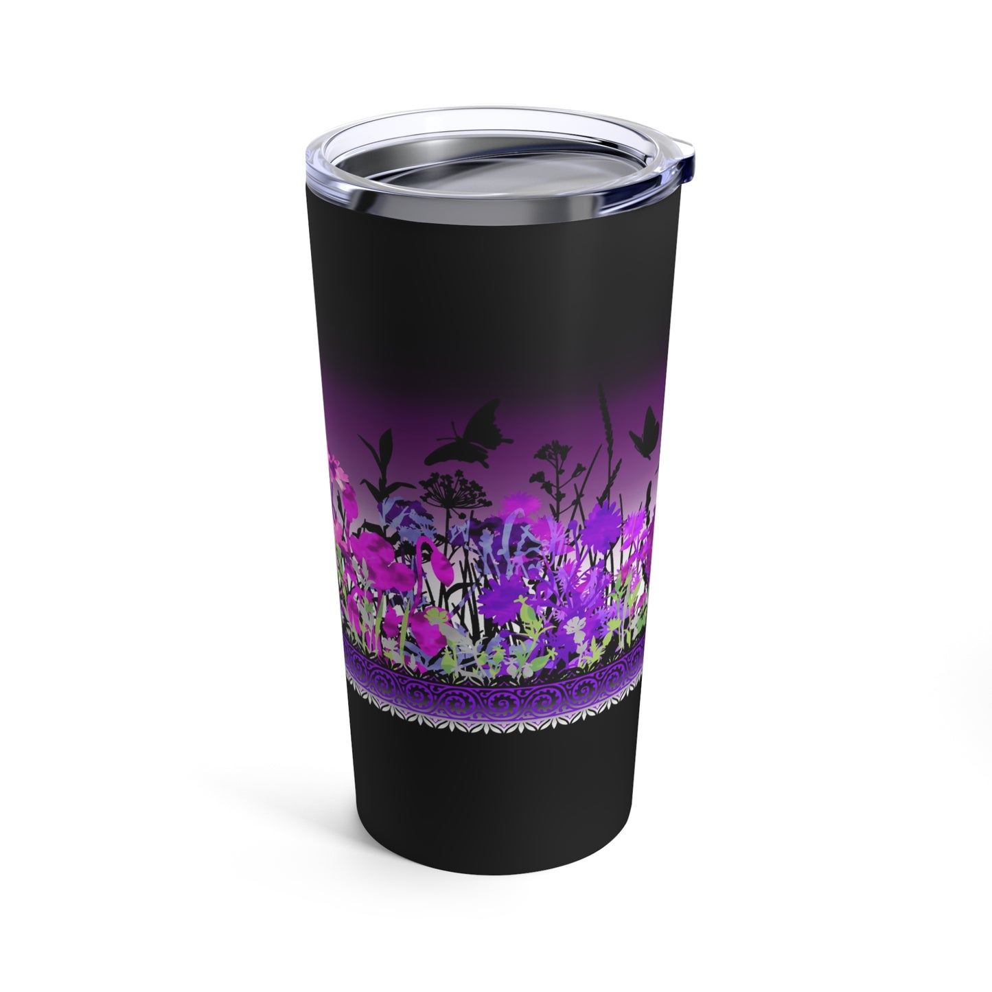 Thermal Tumbler: 20 oz: Dreamscapes-Lavendar Border