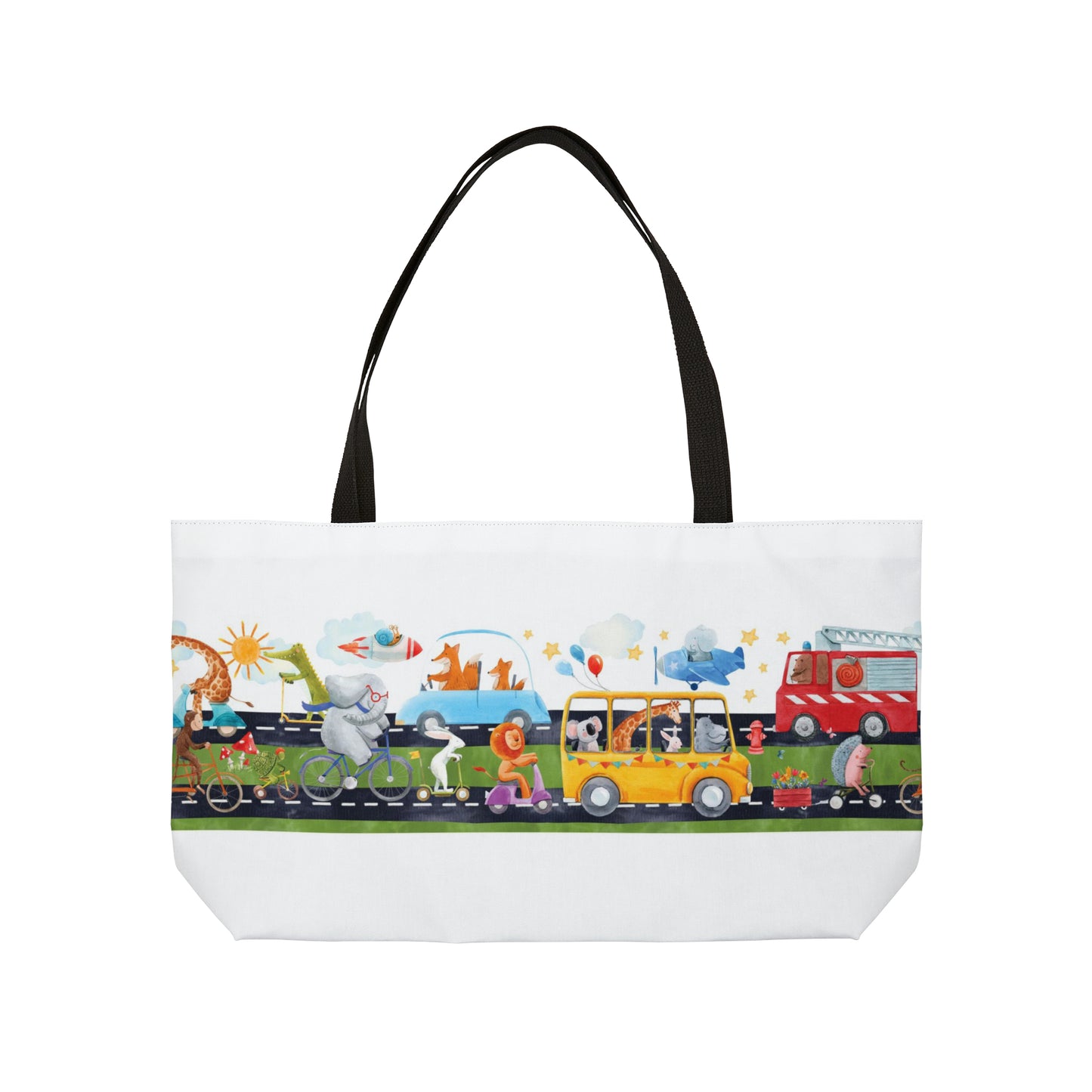 Weekender Tote Bag (Large): On The Go - Border
