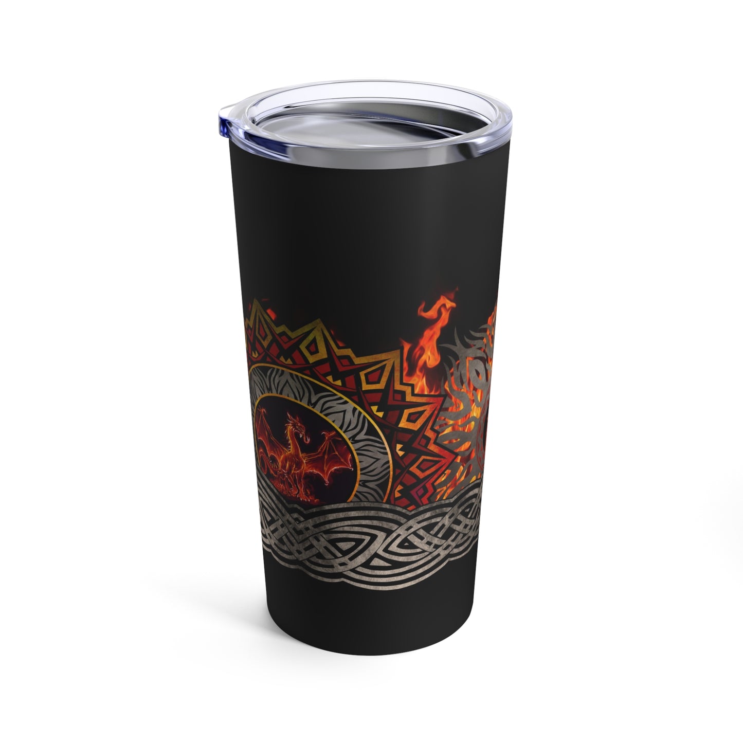 Thermal Tumbler: 20 oz: Dragons-Red Border