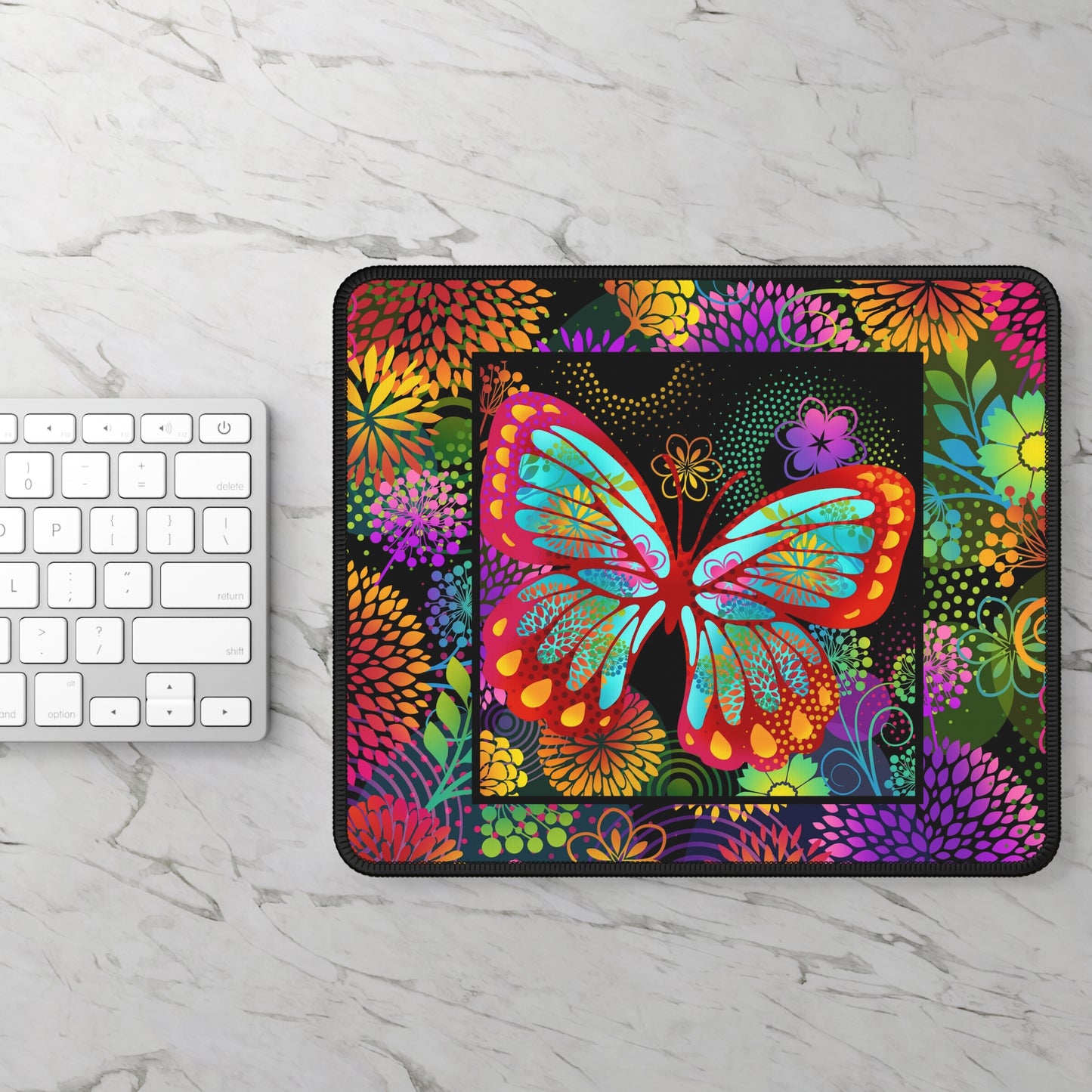 Mouse Pad-Gaming; 9x7 - "Unusual Garden" - Butterfly 2