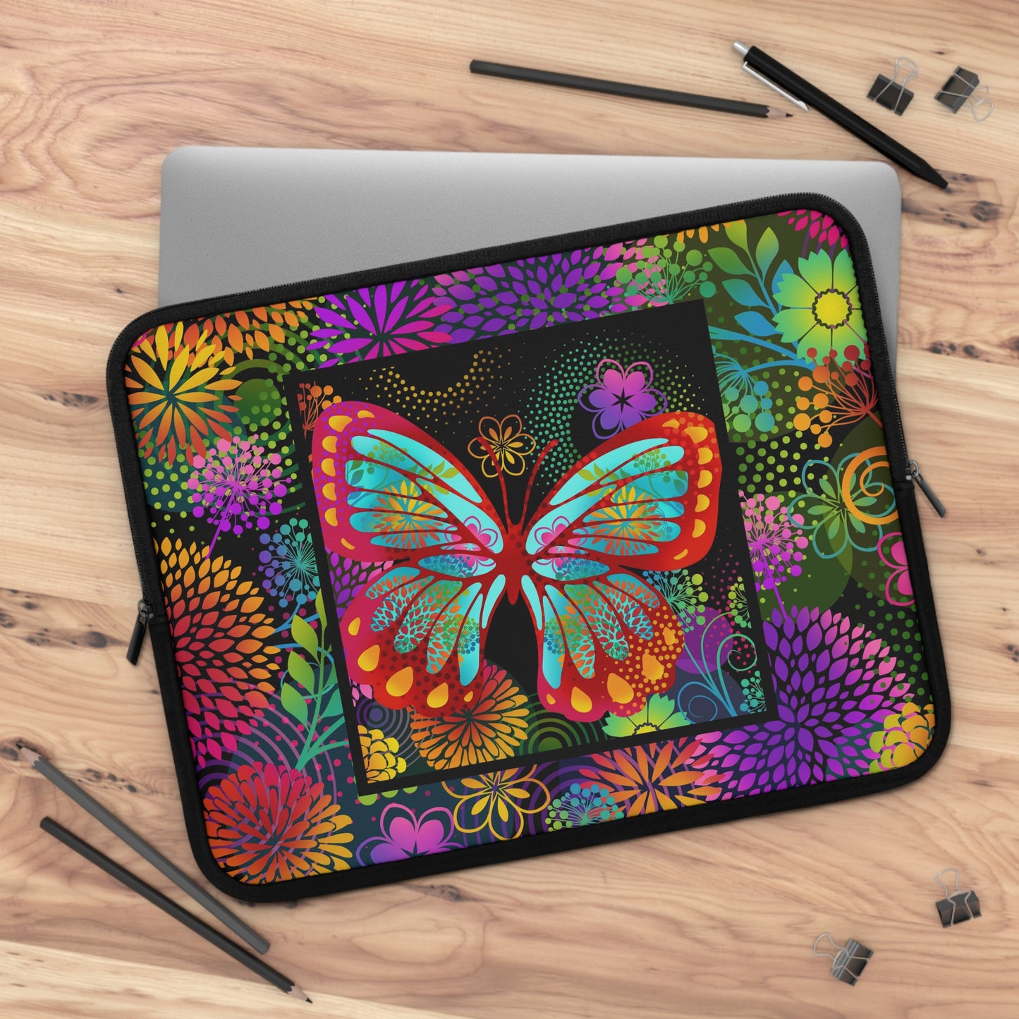 Laptop Sleeve (Sizes: 13", 15", 17") [Unusual Gardens-Butterfly 2.