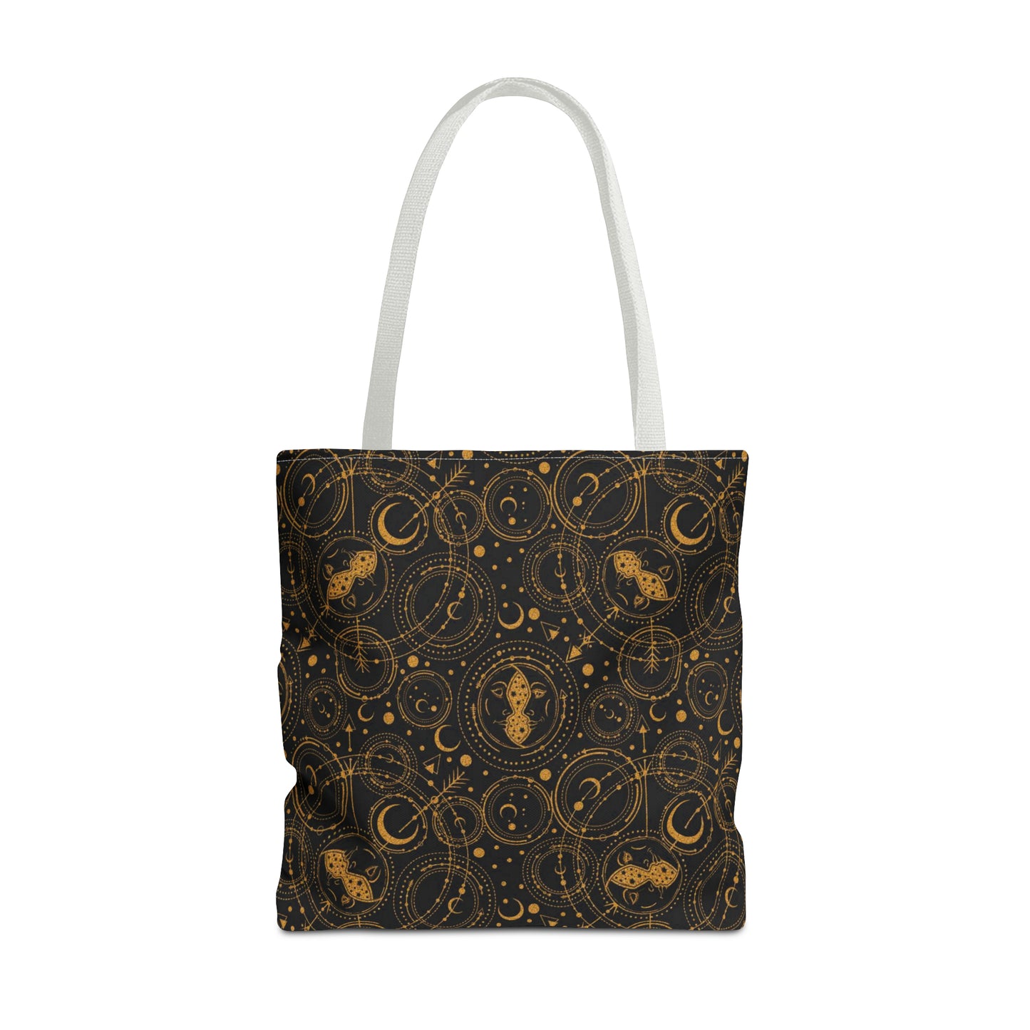 Tote Bag: large-18x18; "Cosmos" - Zodiac Gold Silhouette