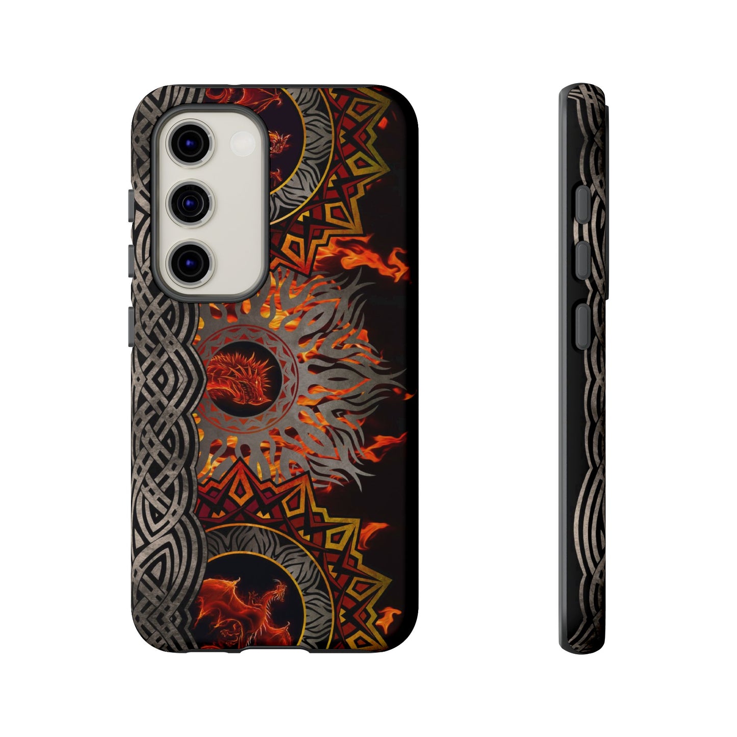 Samsung Galaxy Series Tough Case-Phone Case: Dragons-Red Fury Border