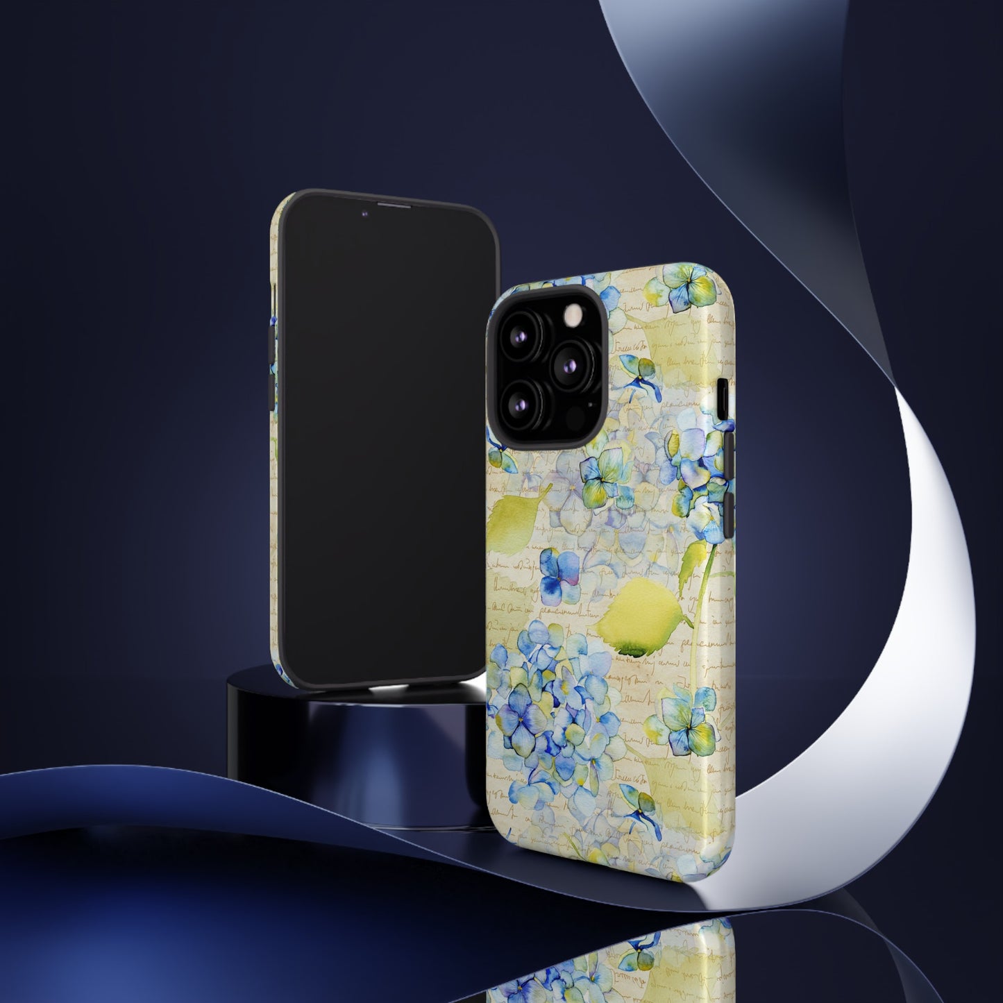 Apple I-Phone 13 (Series) Tough Case-Phone Case: Leah [Flowers W/Script}