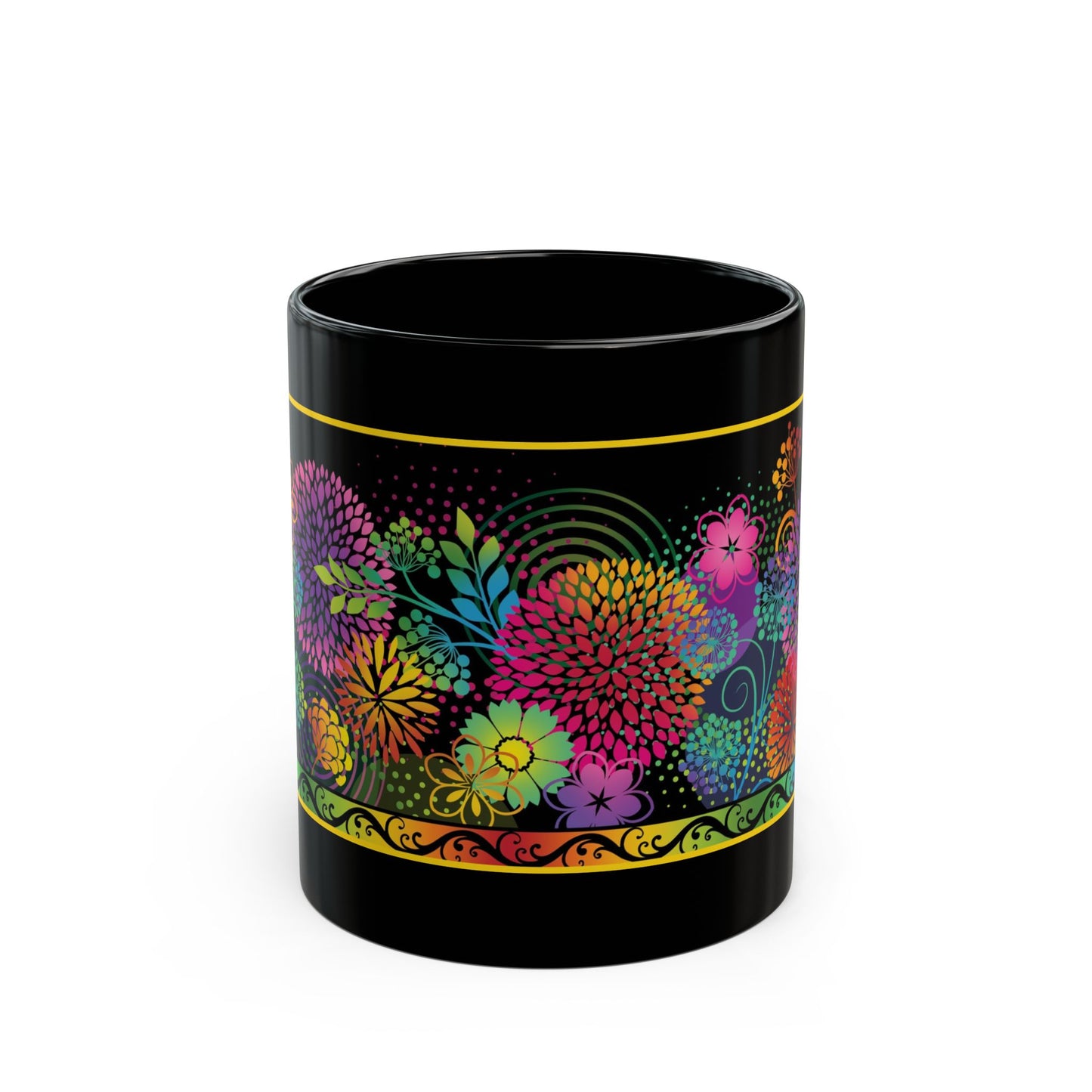 Ceramic Mug: Black; Unusual Gardens