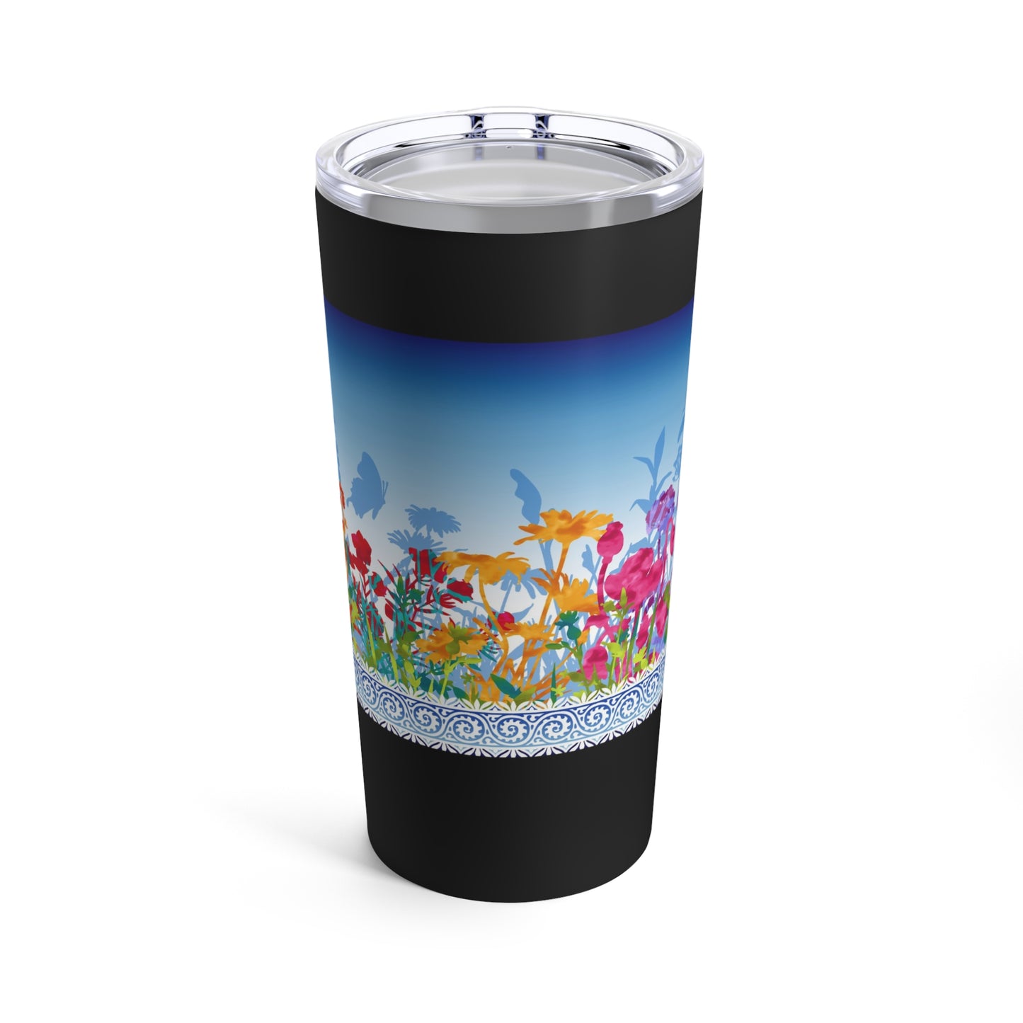Thermal Tumbler: 20 oz: Dreamscapes-Light Blue Border