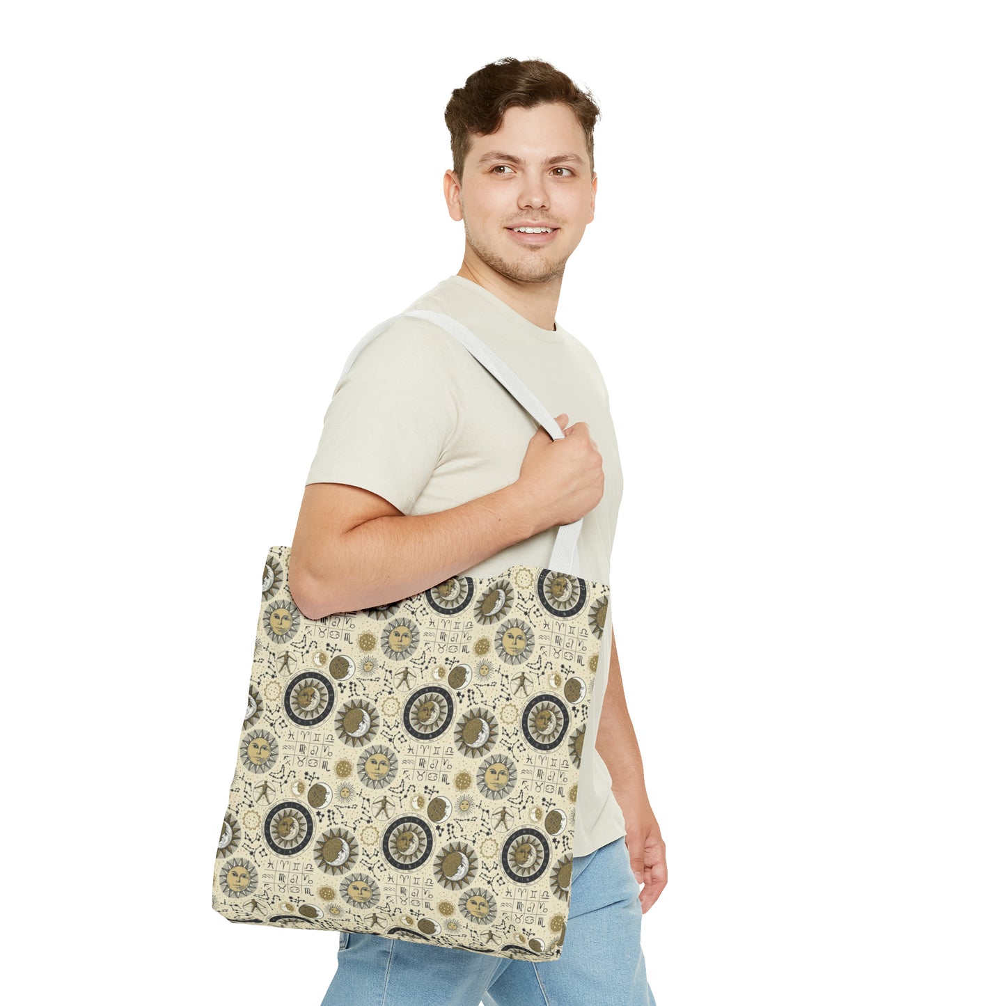 Tote Bag: large-18x18; "The Sun, The Moon, And The Stars"