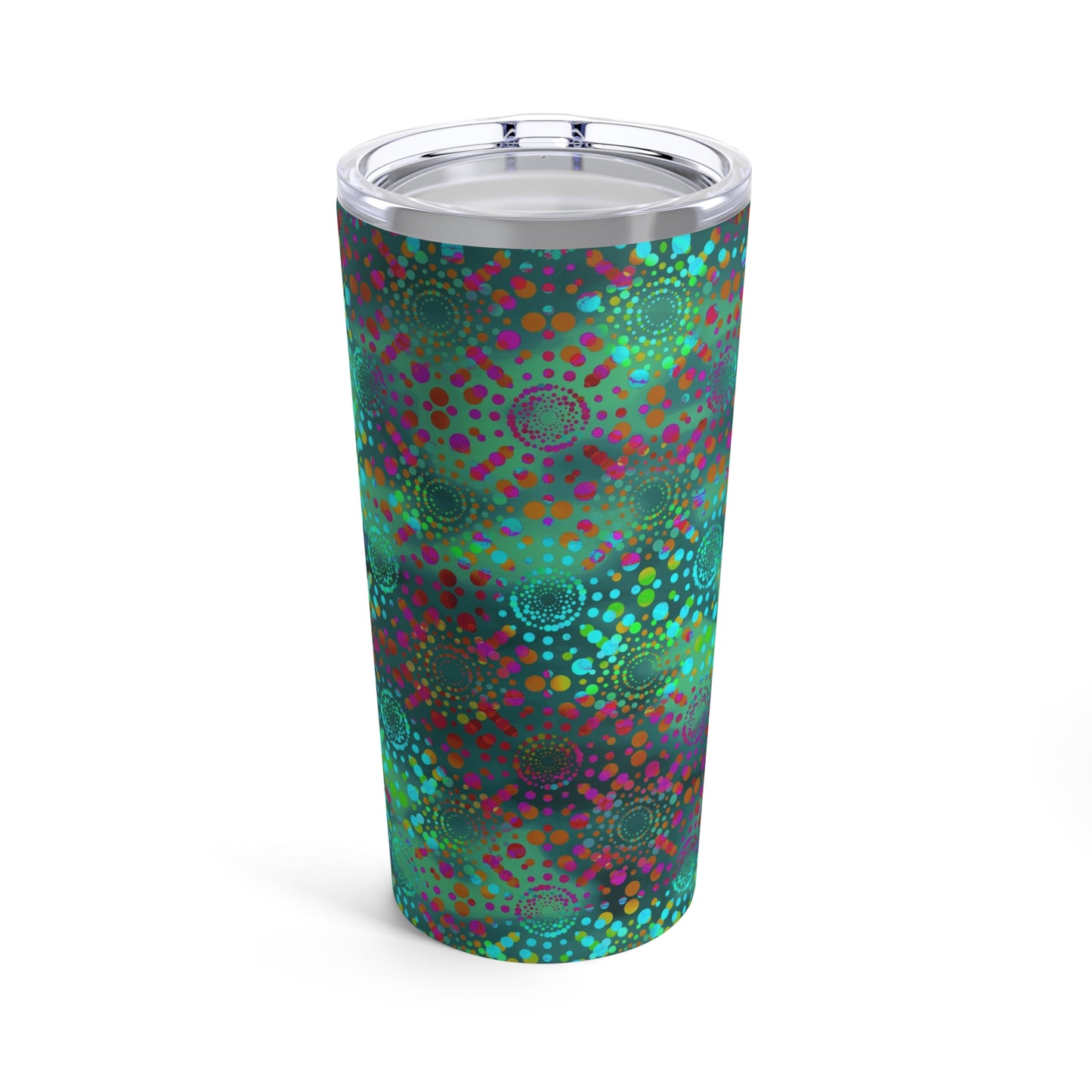Thermal Tumbler: 20 oz: Dreamscapes-Teal Kaleidoscope