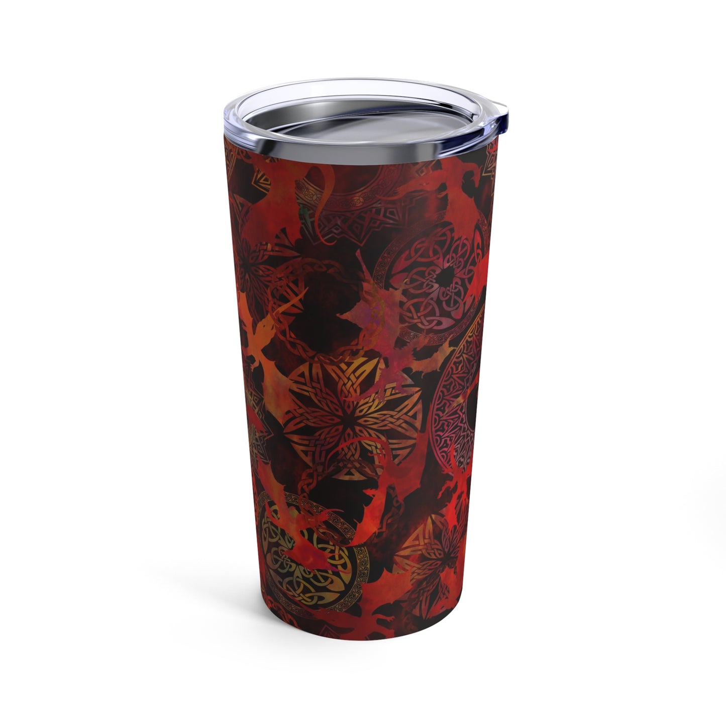 Thermal Tumbler: 20 oz: Dragons-Red Tonal