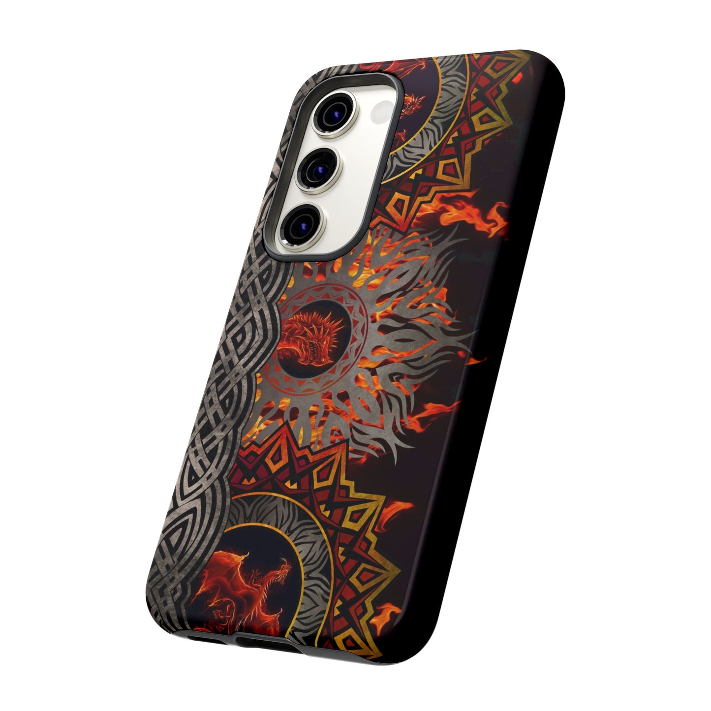 Samsung Galaxy Series Tough Case-Phone Case: Dragons-Red Fury Border