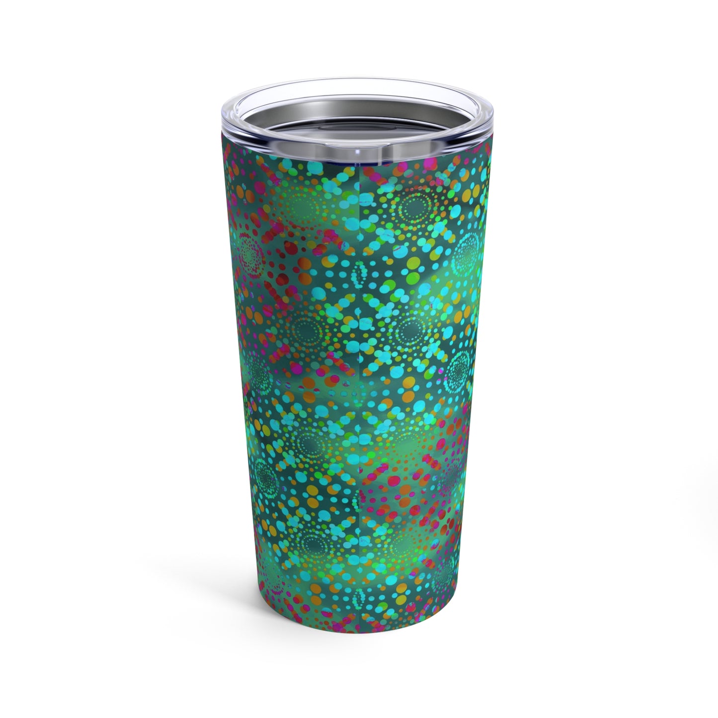 Thermal Tumbler: 20 oz: Dreamscapes-Teal Kaleidoscope