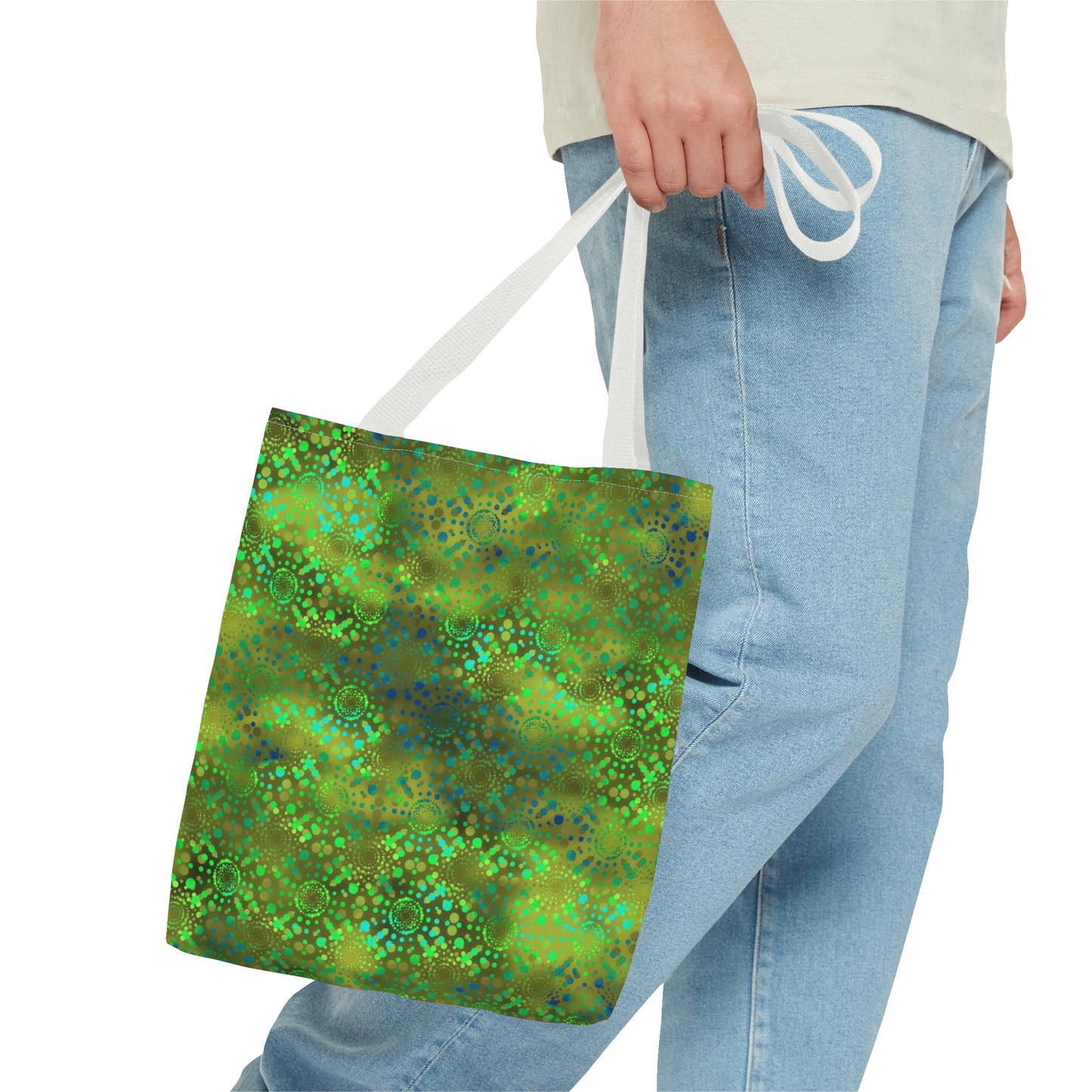 Tote Bag: Large-18x18; Dreamscapes-Green Kalaidoscope