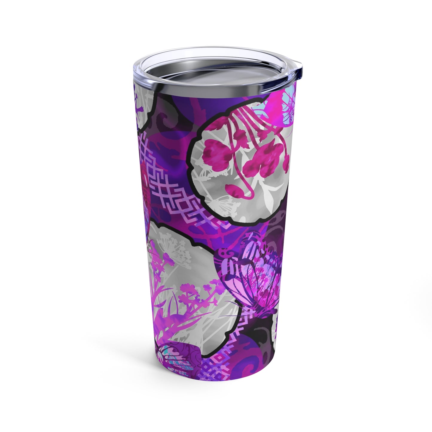 Thermal Tumbler: 20 oz: Dreamscapes-Lavendar Butterflies