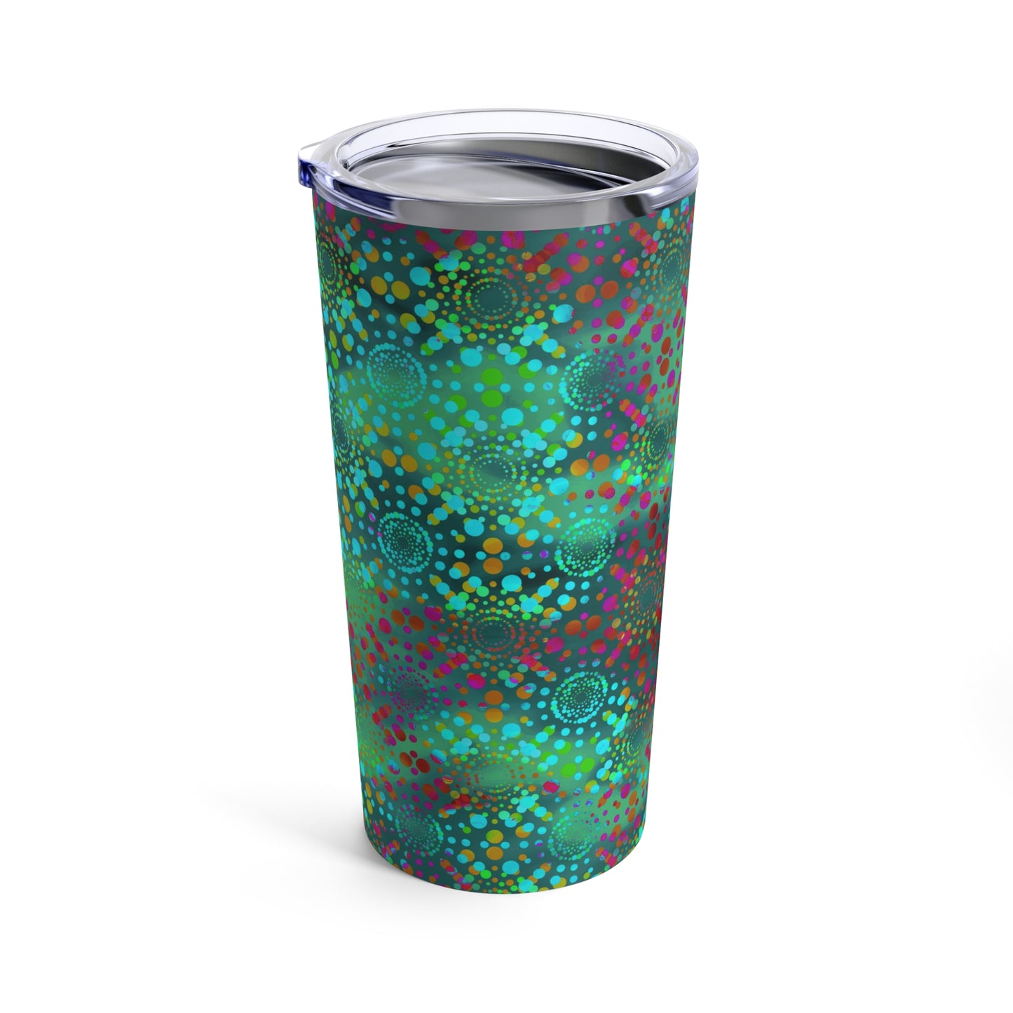 Thermal Tumbler: 20 oz: Dreamscapes-Teal Kaleidoscope