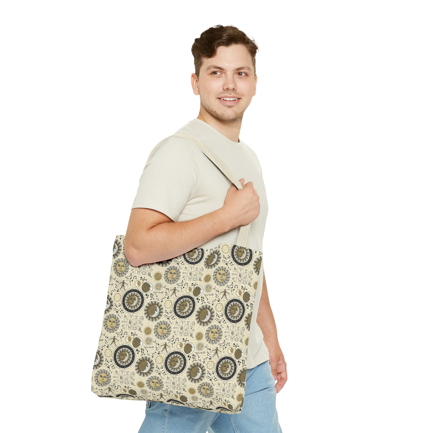 Tote Bag: large-18x18; "The Sun, The Moon, And The Stars"
