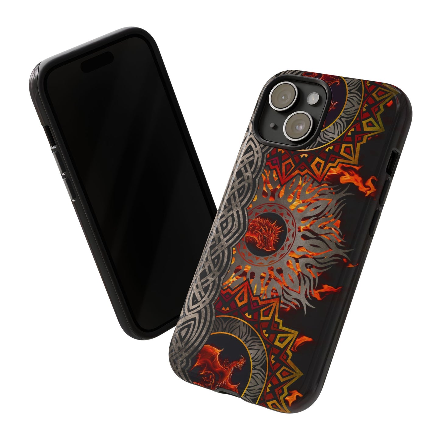 Samsung Galaxy Series Tough Case-Phone Case: Dragons-Red Fury Border