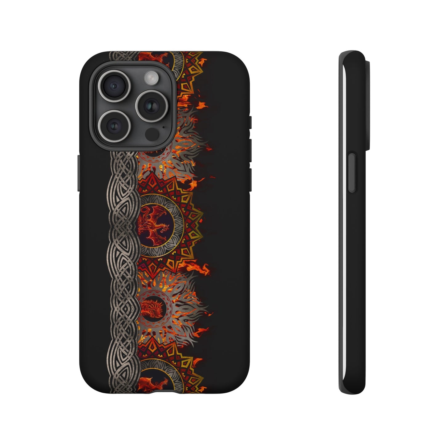 Apple I-Phone 15 (Series)-Tough Case-Phone Case:  Dragons [Red Fury Border]