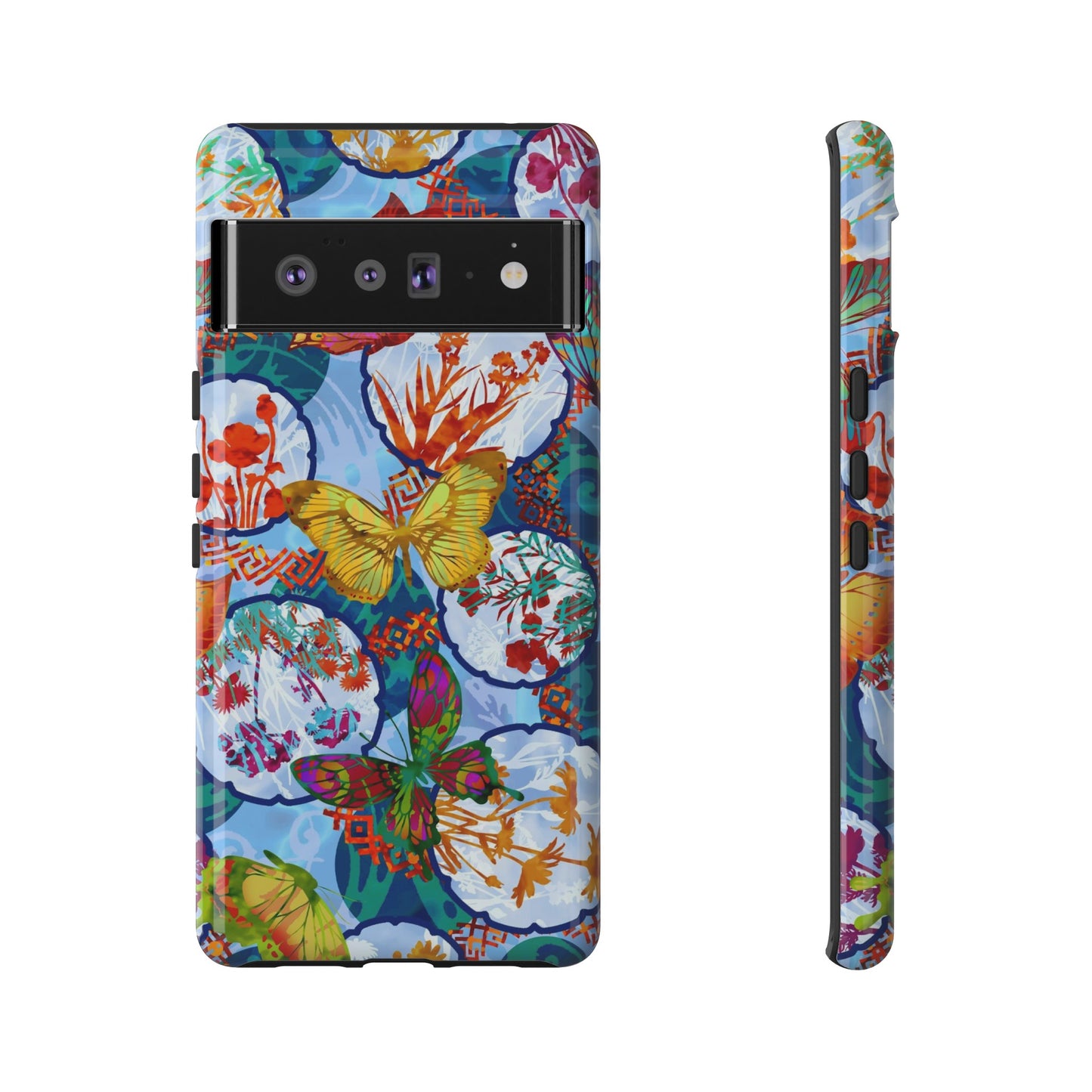 Android Google Pixel (Series) Tough Case-Phone Case:  Dreamscapes [Light Blue Butterflies]
