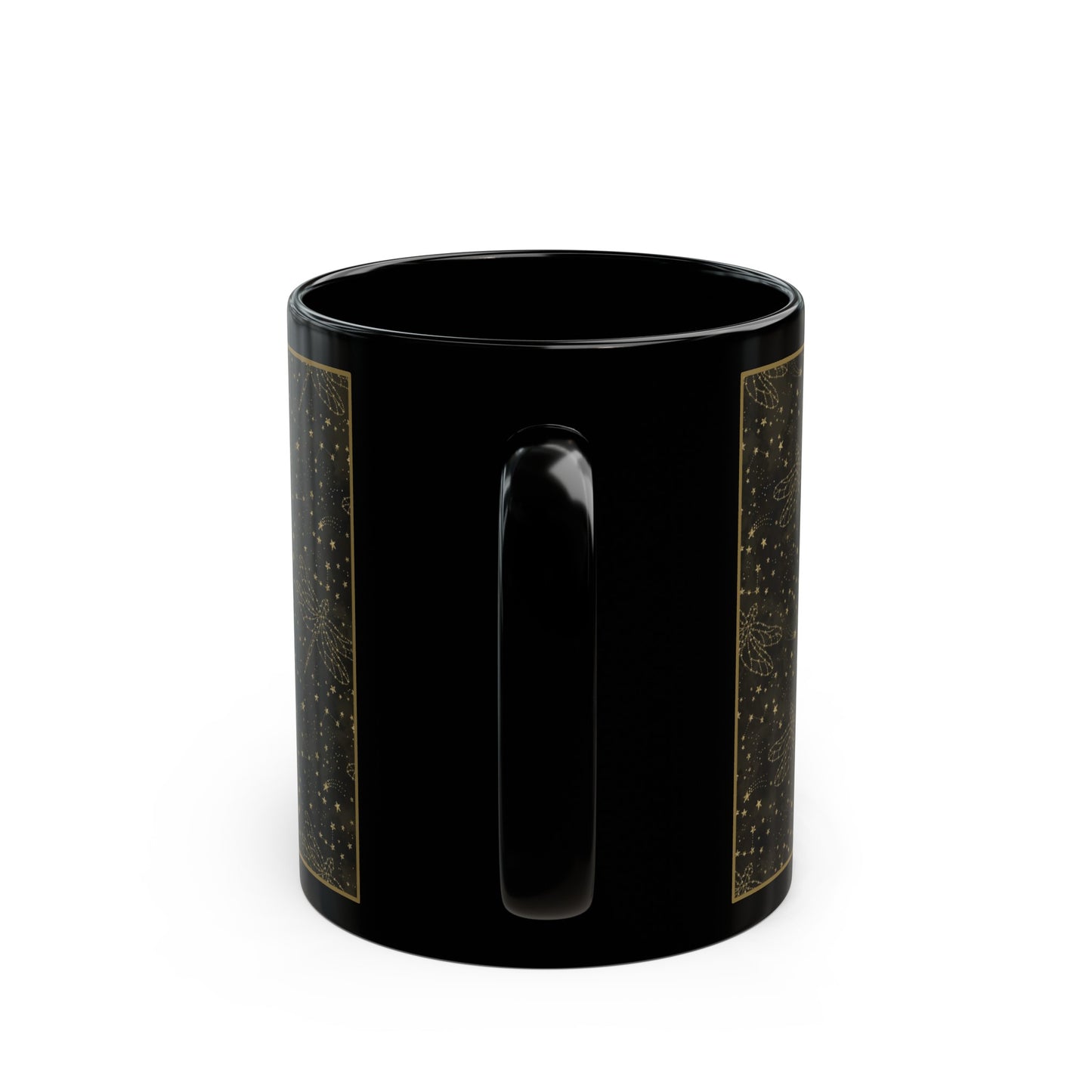 Ceramic Mug (11oz.):  The Sun, The Moon, And The Stars [Gold Specked Dragonflies]