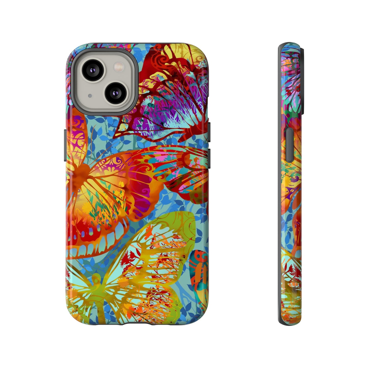 Apple I-Phone 14 (Series)-Tough Case-Phone Case:  Dreamscapes [Light Blue Butterflies]