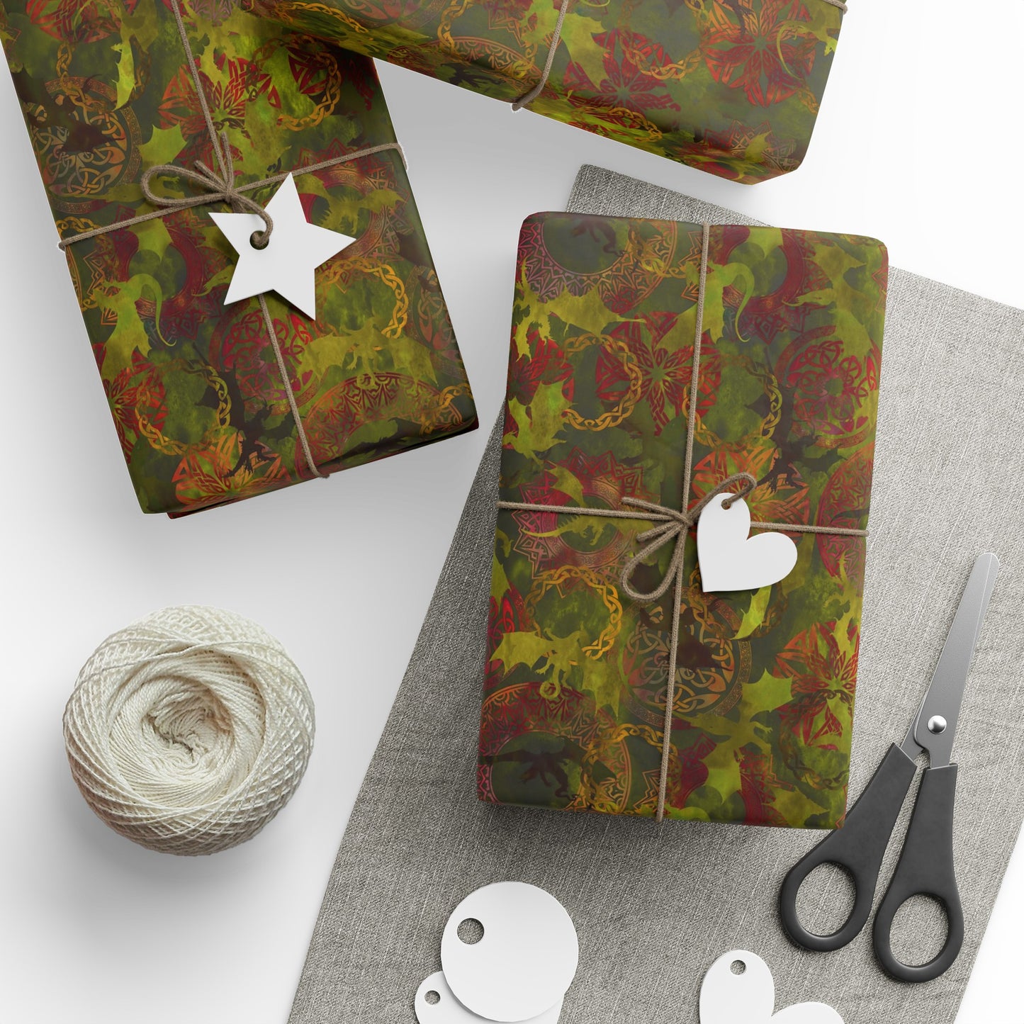Wrapping Paper:  Dragon [Green Panel]