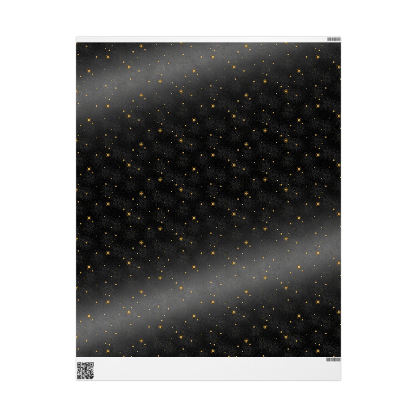 Wrapping Paper:  Celestial [Black Space-Gold Stars]