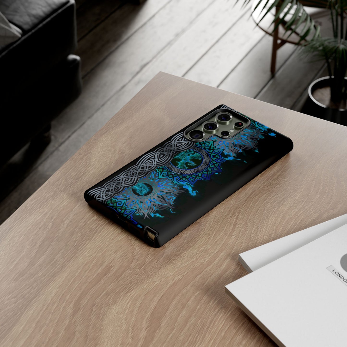 Samsung Galaxy S23 - Tough Case-Phone Case: Dragons-Blue Fury Border