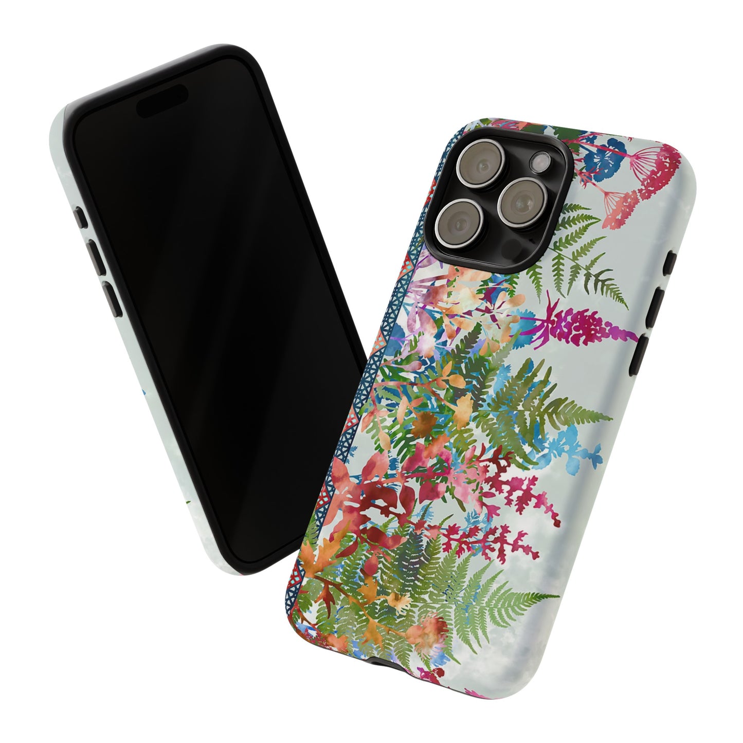 Apple I-Phone 15 (Series) Tough Case-Phone Case:  Haven [Lite Blue Border]