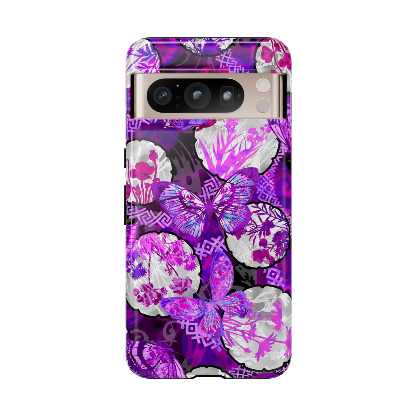 Google Pixel Tough Case-Phone Case: Dreamscapes [Bright Purple Butterflies]