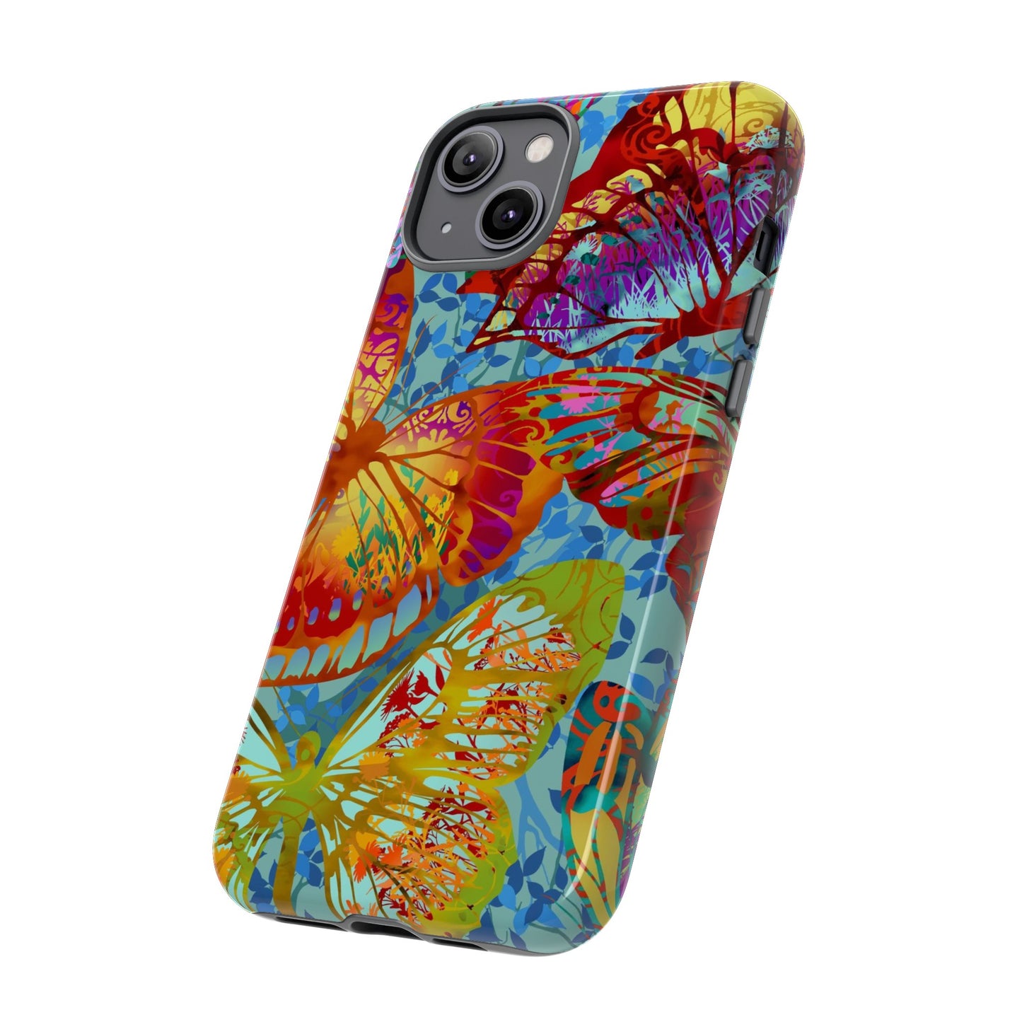 Apple I-Phone 14 (Series)-Tough Case-Phone Case:  Dreamscapes [Light Blue Butterflies]