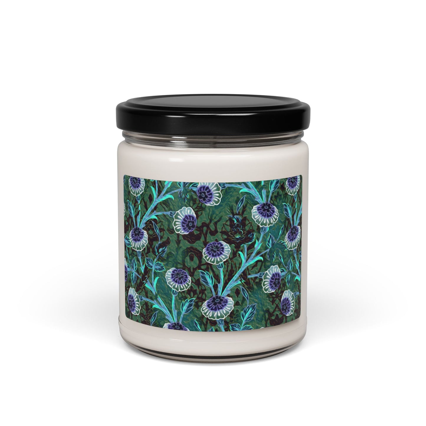 Scented Soy Candle:  Pastiche [Teal/Purple Dandelions]