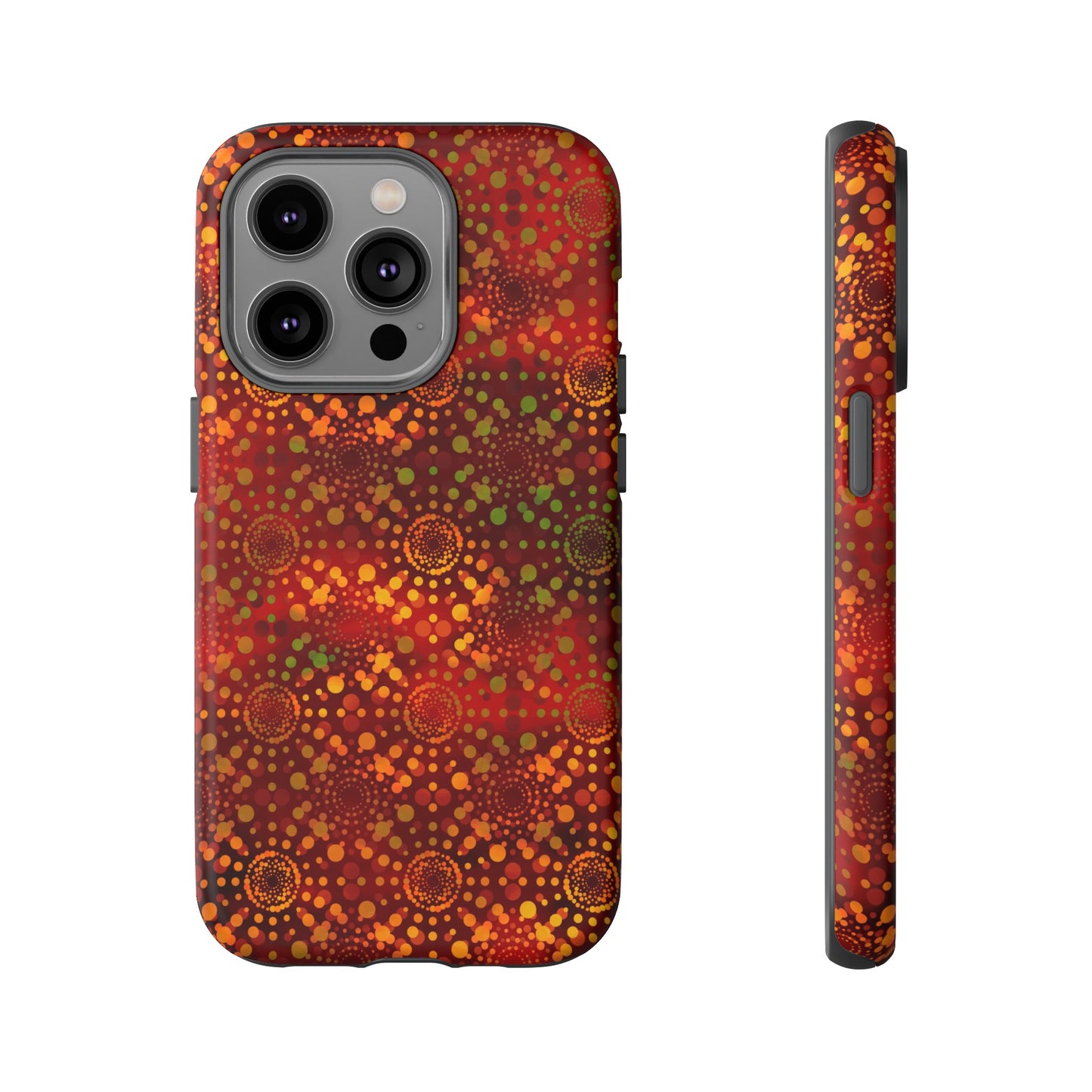 Apple I-Phone 14 (Series)-Tough Case-Phone Case:  Dreamscapes [Red Kaleidoscopes]