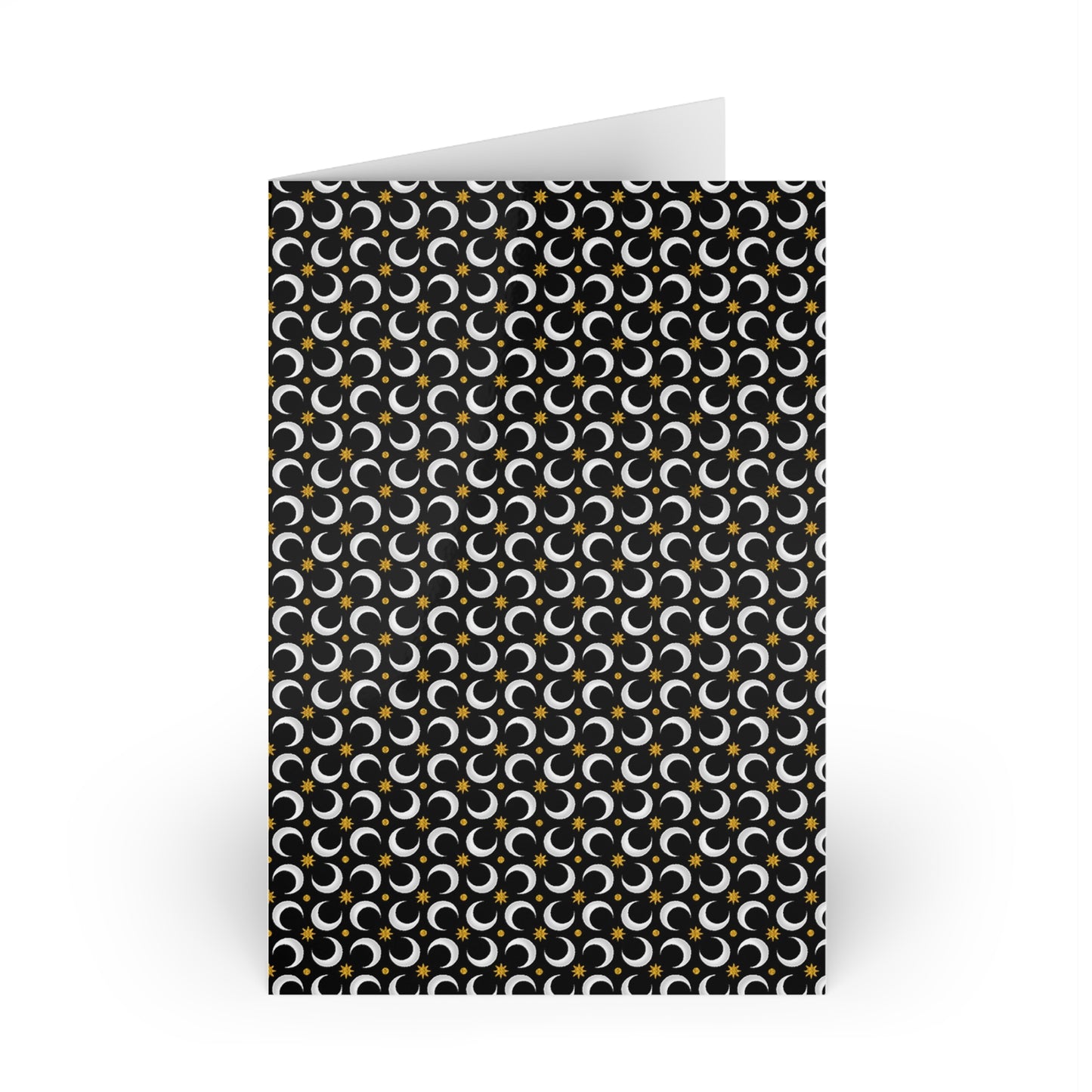 NOTE CARDS: CELESTIAL [Moons and Stars - Black/Gold]